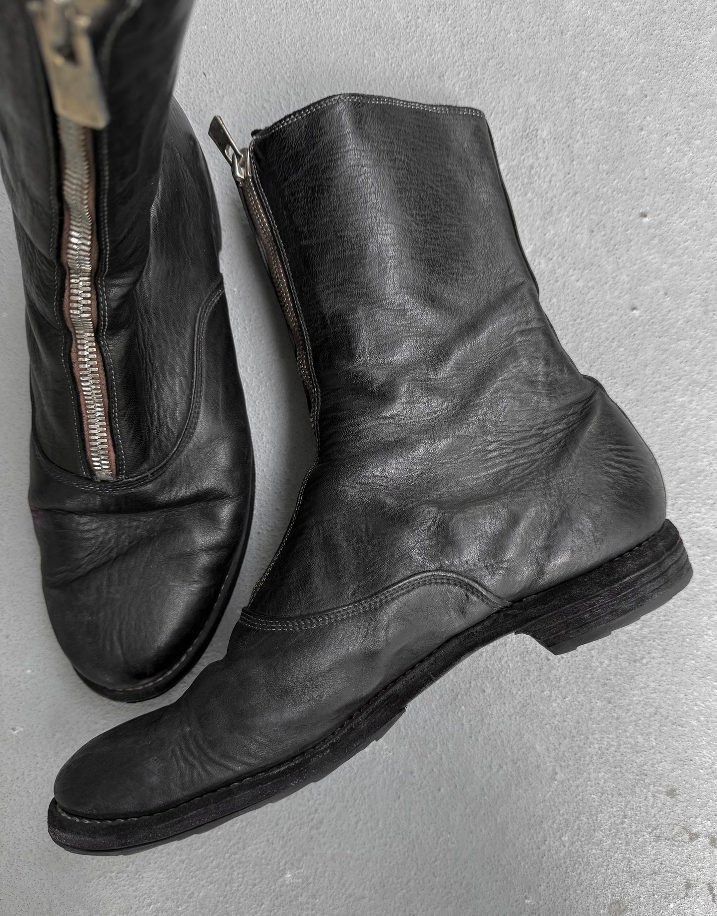 GUIDI '310' Full-grain Horse Leather Front Zip Boots