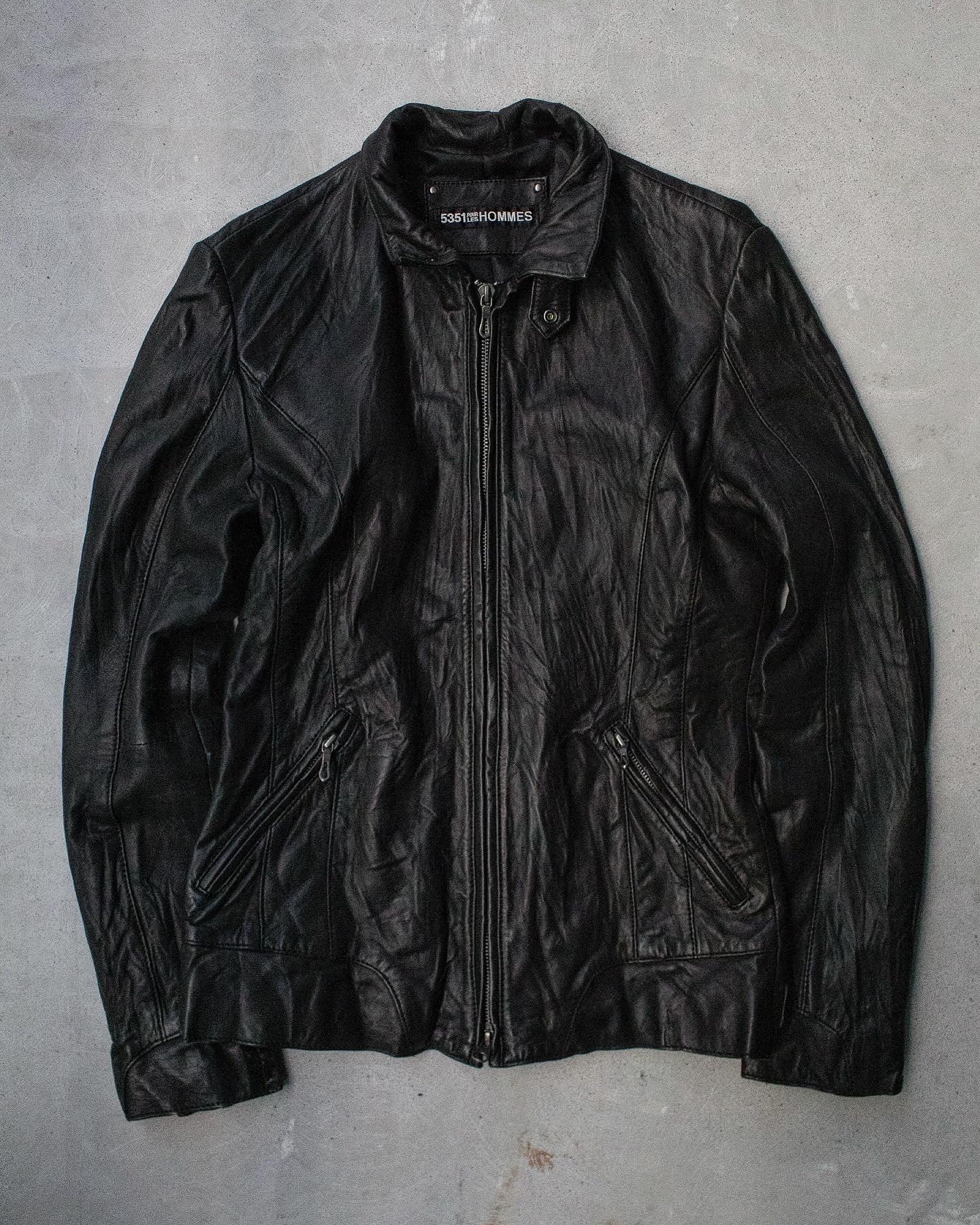 5351 Pour Les Homme Early 00s Sheepskin Leather Rider Jacket
