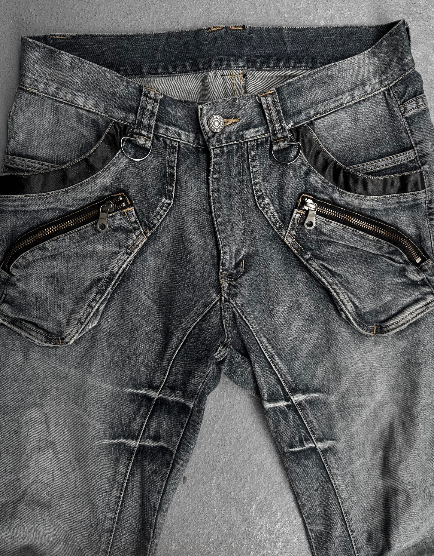 PPFM Early 00s Acid Bleached Banana Cut Denim