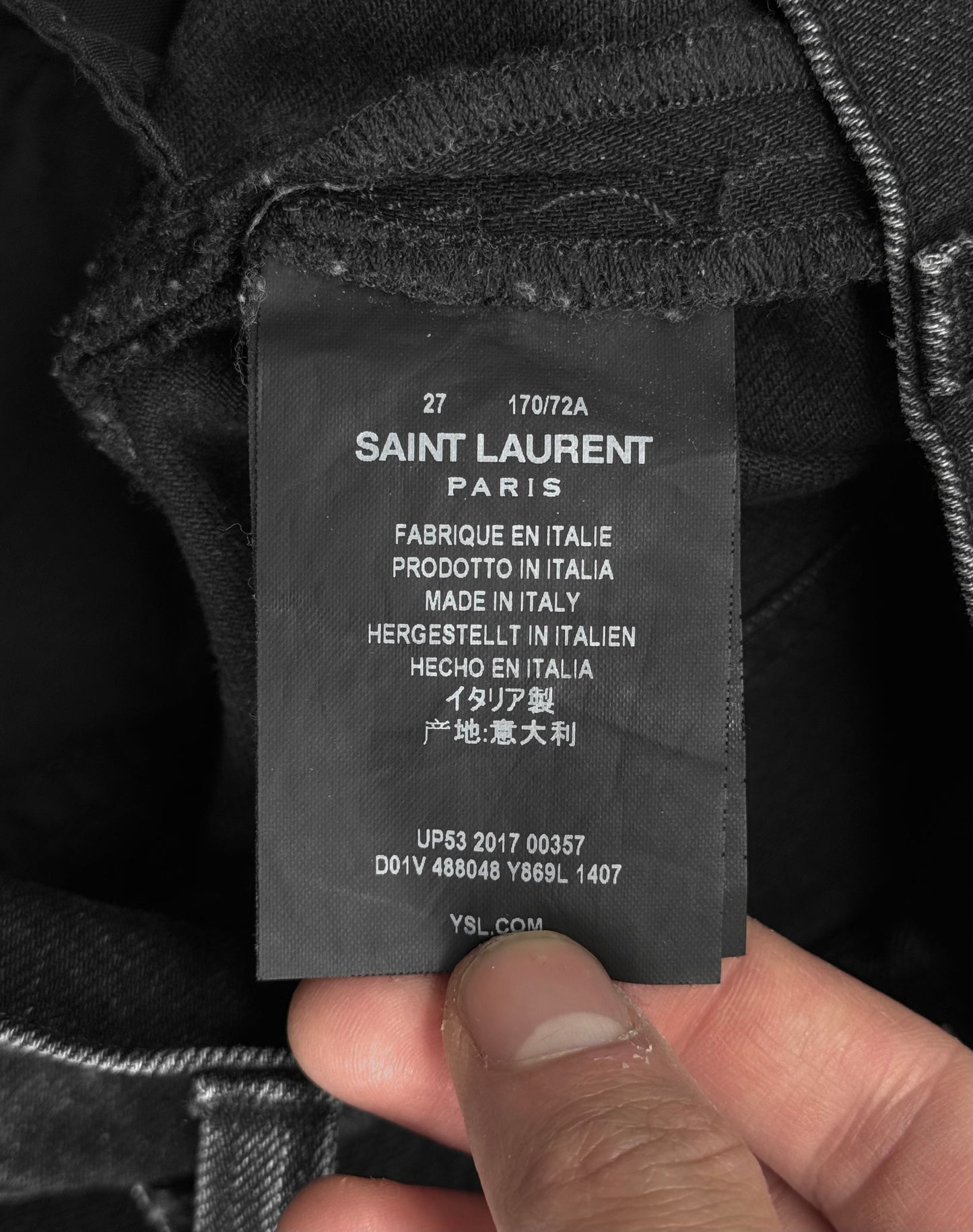 Saint Laurent Paris AW17 ‘D02’ Washed Grey Skinny Denim