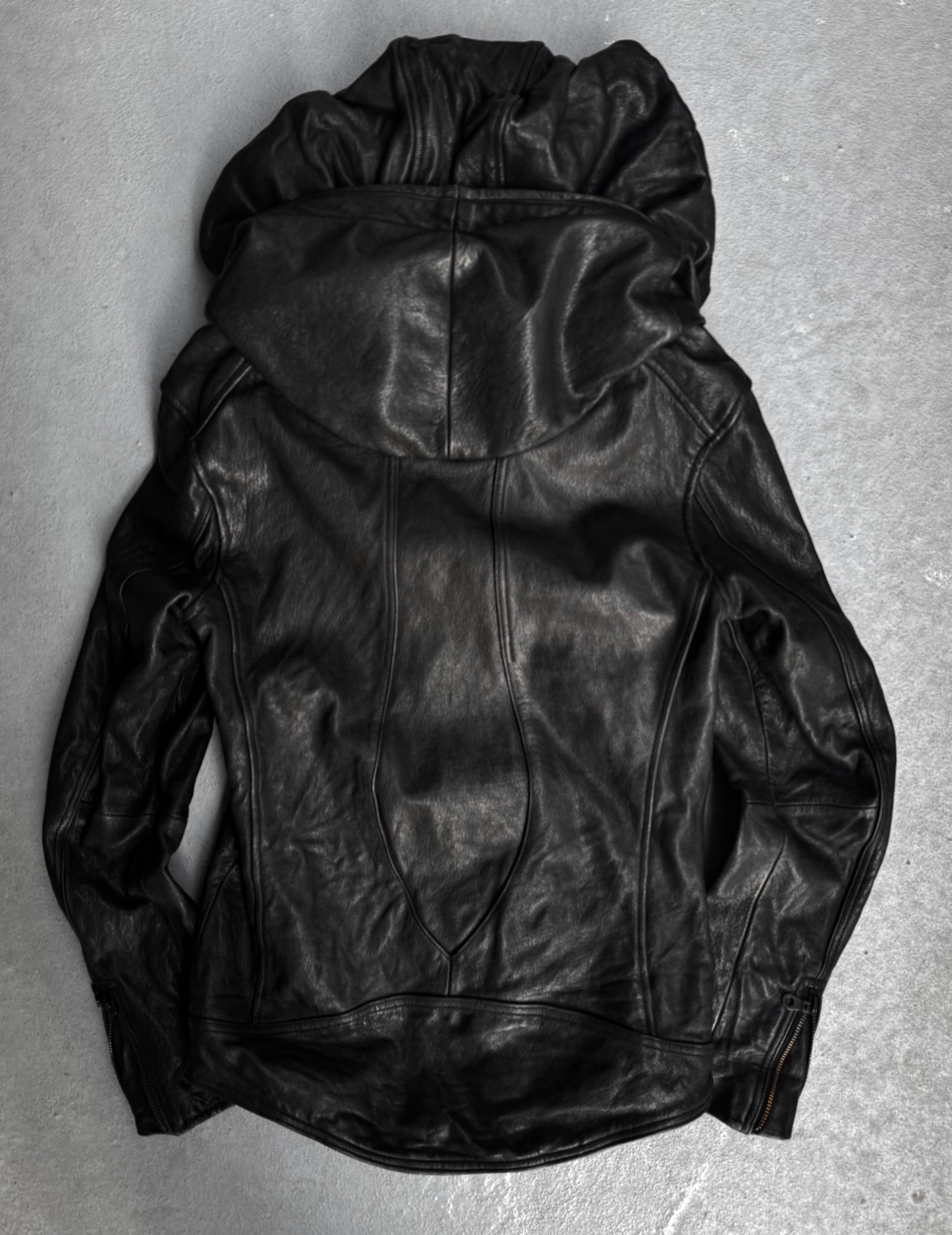 Midas Early 00s Concealed Hooded Bono Sheepskin Leather Jacket