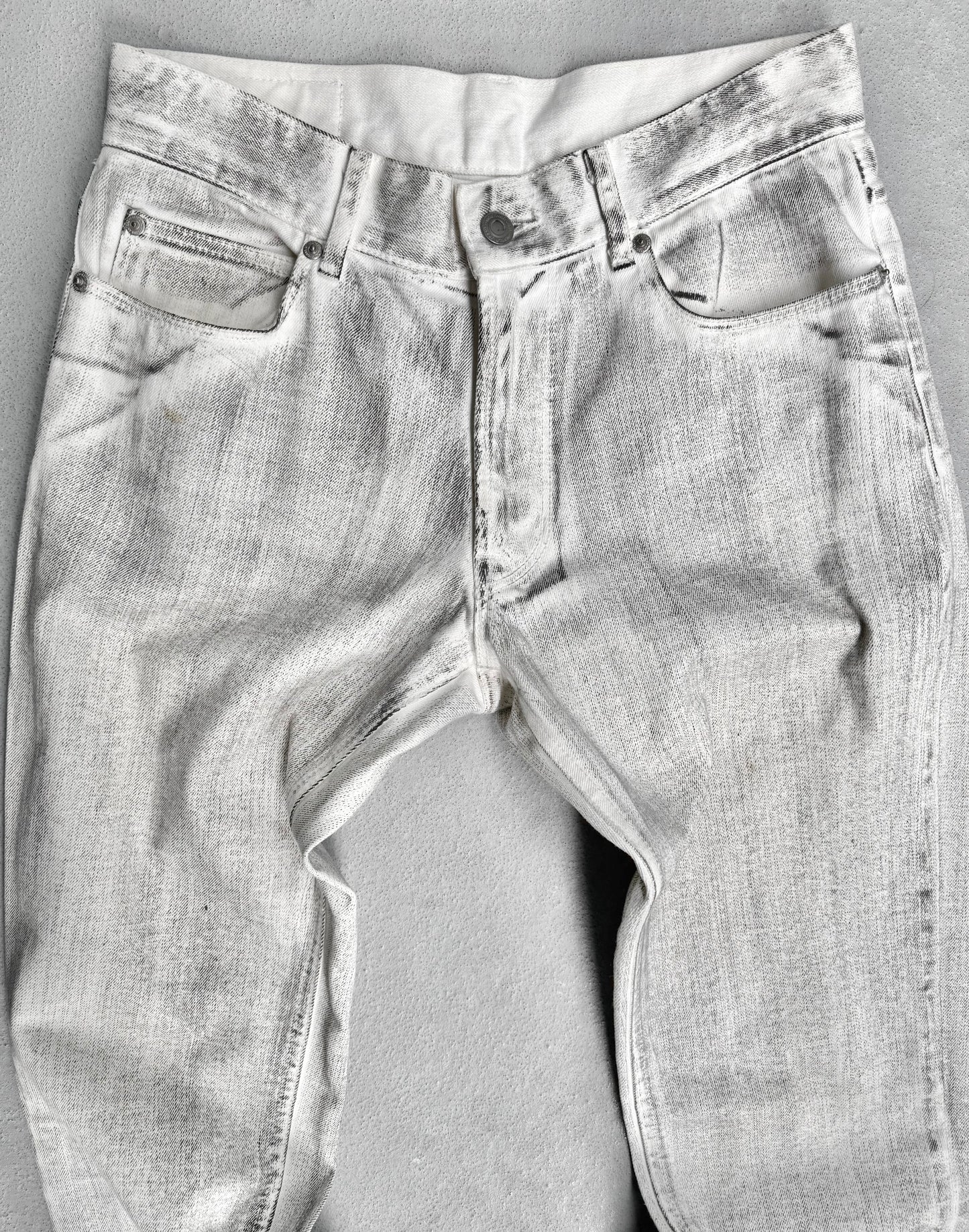 Atelier Sab Men Vintage 90s Rustic White Bootcut Denim