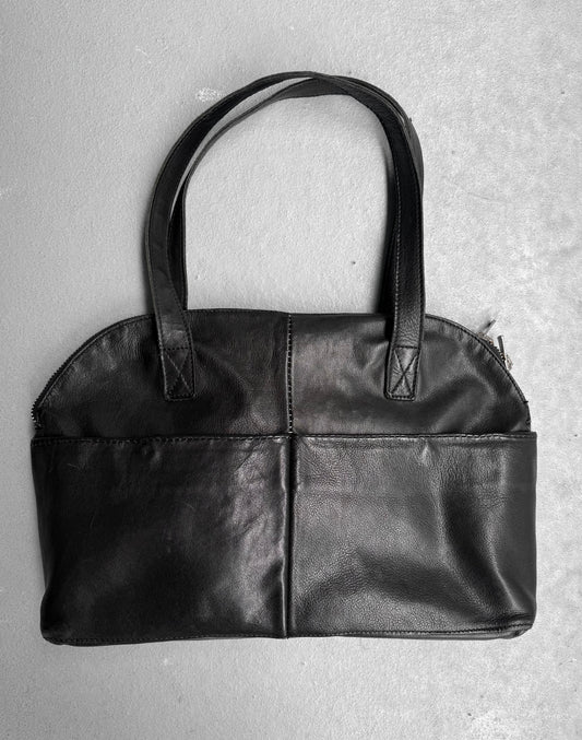 10sei0otto Black Bovine Leather ‘Boston’ Hand Bag | Archive Fashion Toronto