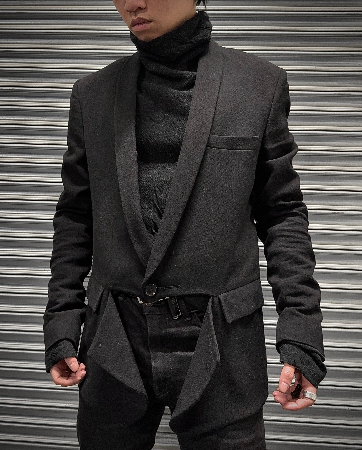 Ann Demeulemeester AW11 Cut-out Shawl Collar Blazer