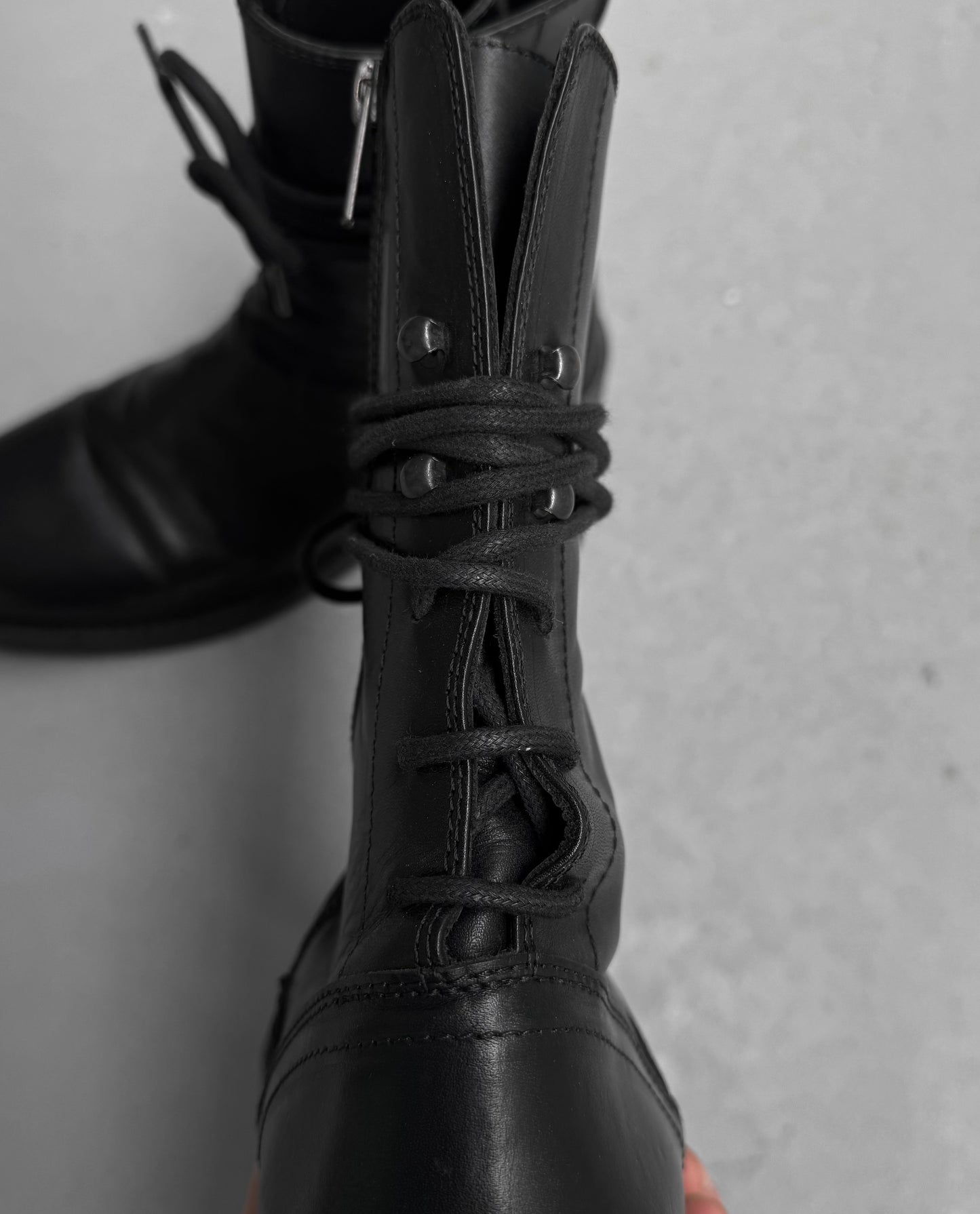 Ann Demeulemeester ‘Vitello’ Backlace Leather Boots