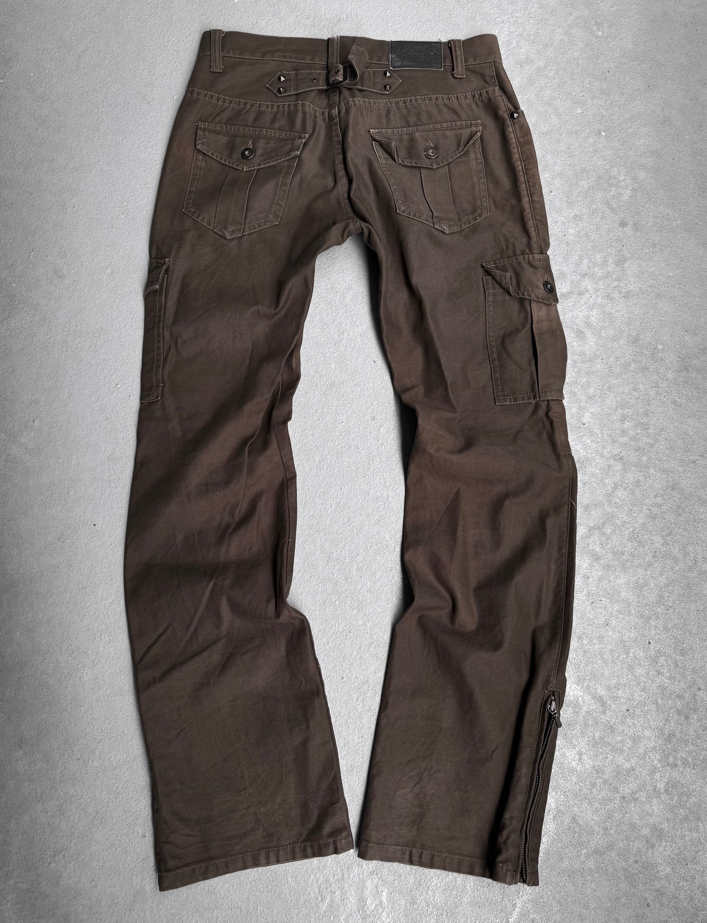 GOSTAR DE FUGA Early 00s Khaki Bootcut Flare Cargo Pants