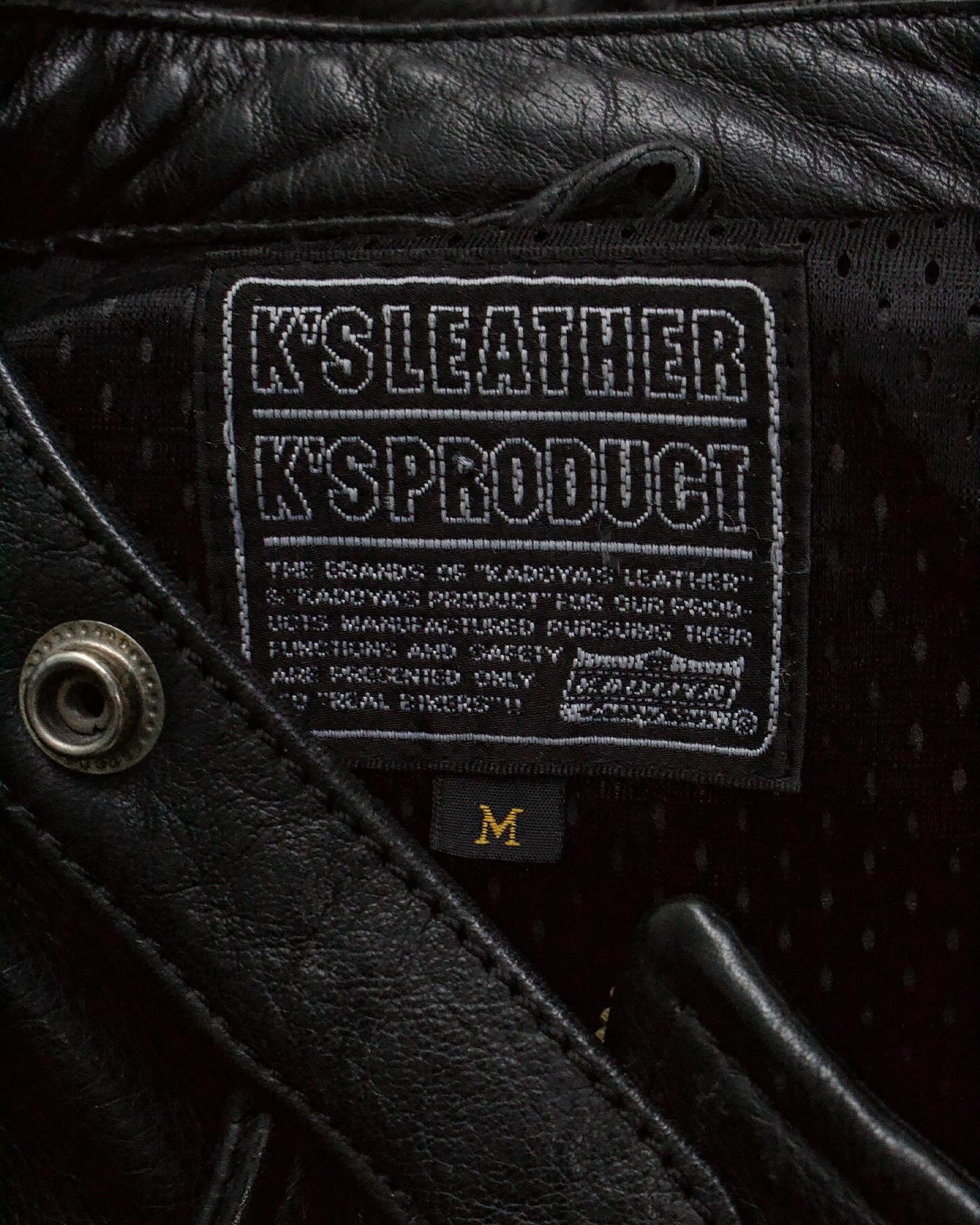 KADOYA K’s Leather Early 00s ‘Hayabusa’ Racing Cowhide Leather Padded Motorcycle Jacket