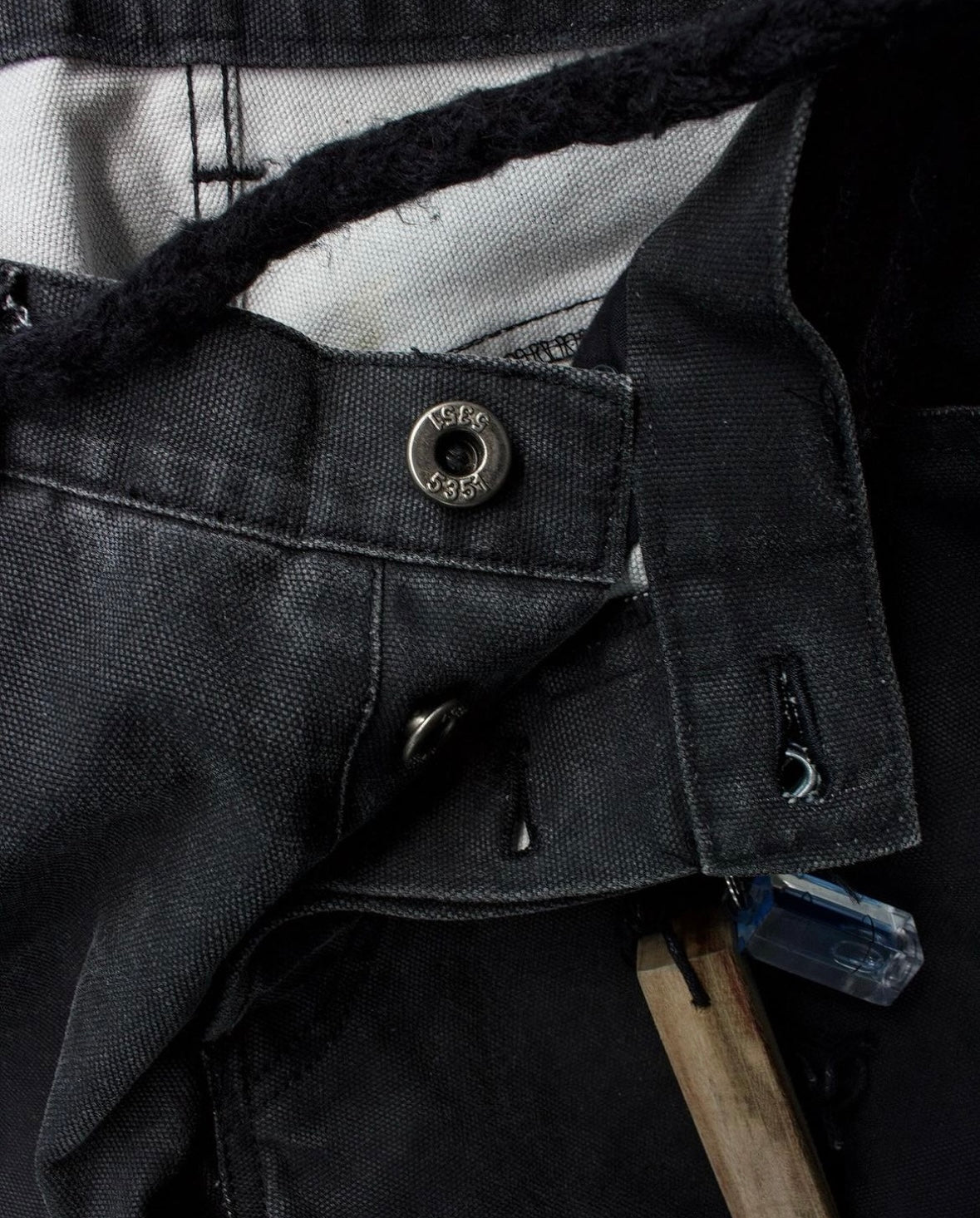 5351 Pour Les Hommes Early 00s Waxed Cotton Flare Work Pants
