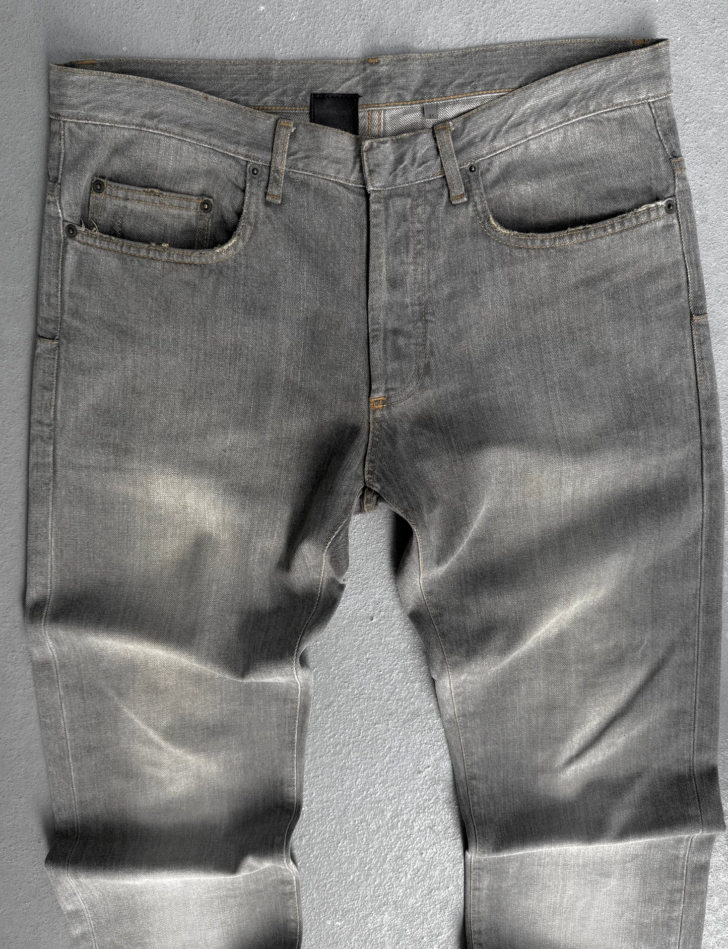 DIOR HOMME by Hedi Slimane SS06 Distressed Grey Bootcut Denim