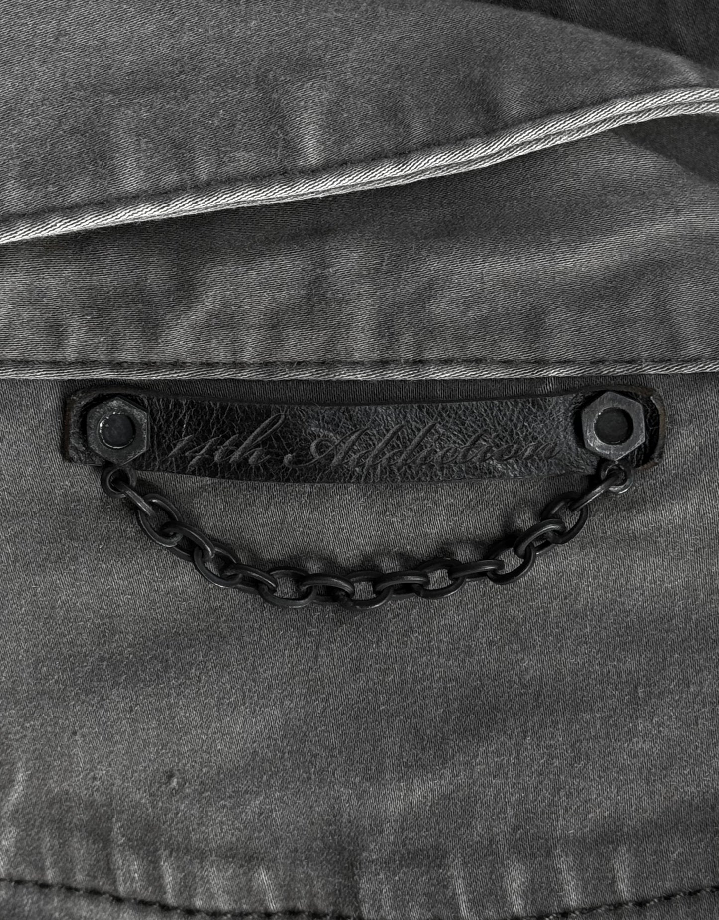 14thAddiction Early 00s Grey Leather Trim Track Jacket