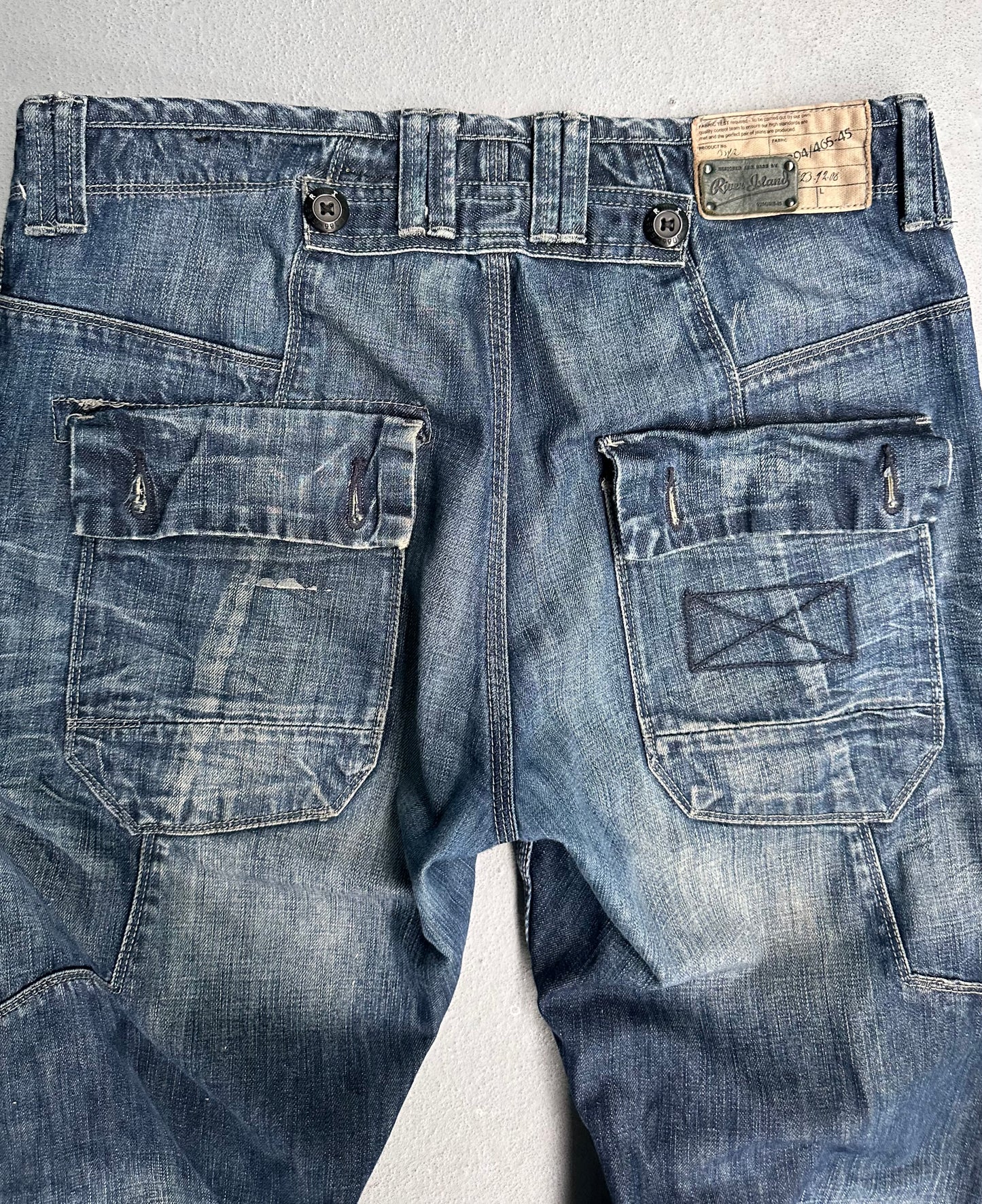 River Island Early 00s Articulated Utility-Pockets Denim