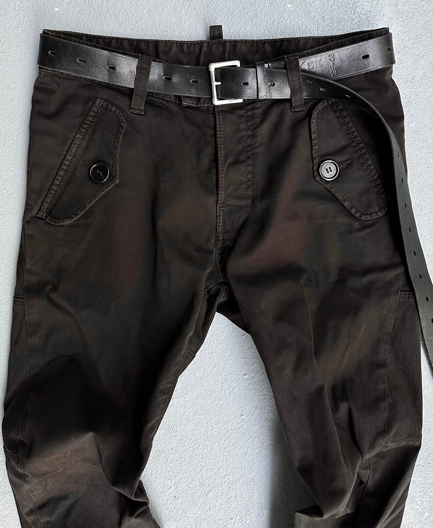 Dsquared2 Early 00s Brown Articulated Knee Pants