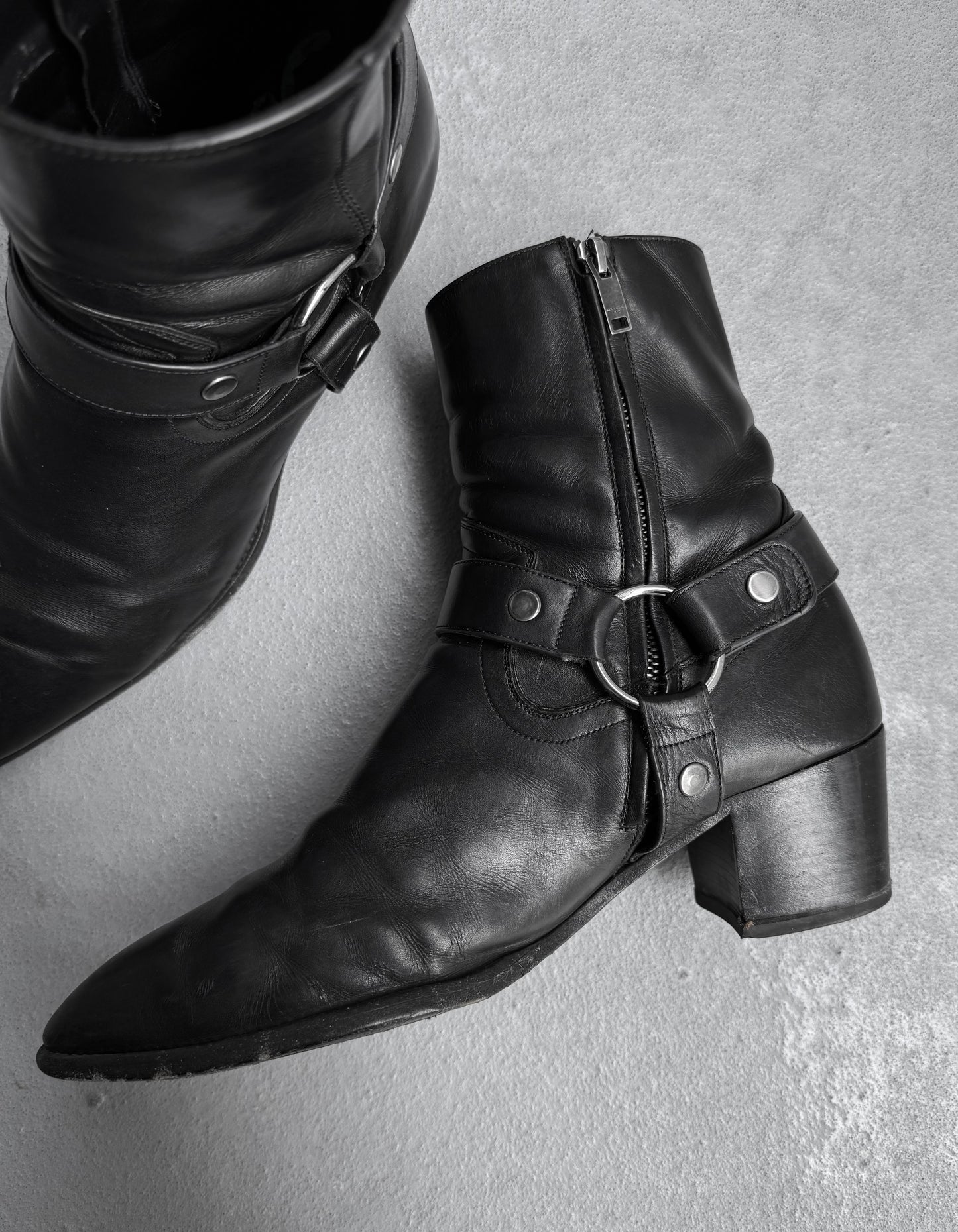 Saint Laurent Paris SS20 Black Leather ‘Wyatt’ Buckle Boots