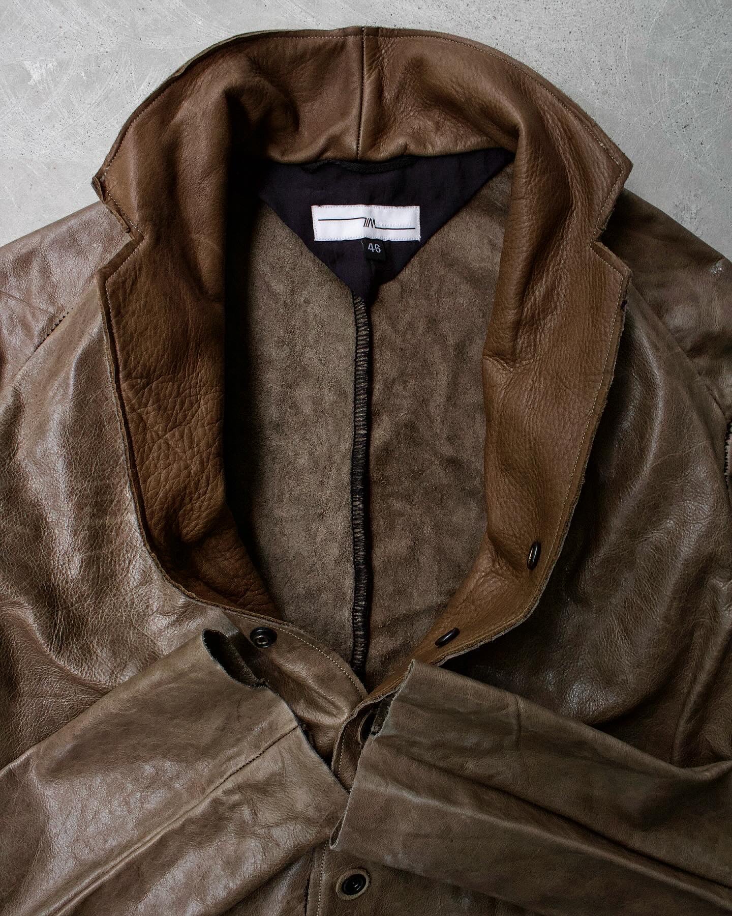 ZAM BARRETT FW22 Protological Archetype Cowhide Leather Shirt Jacket