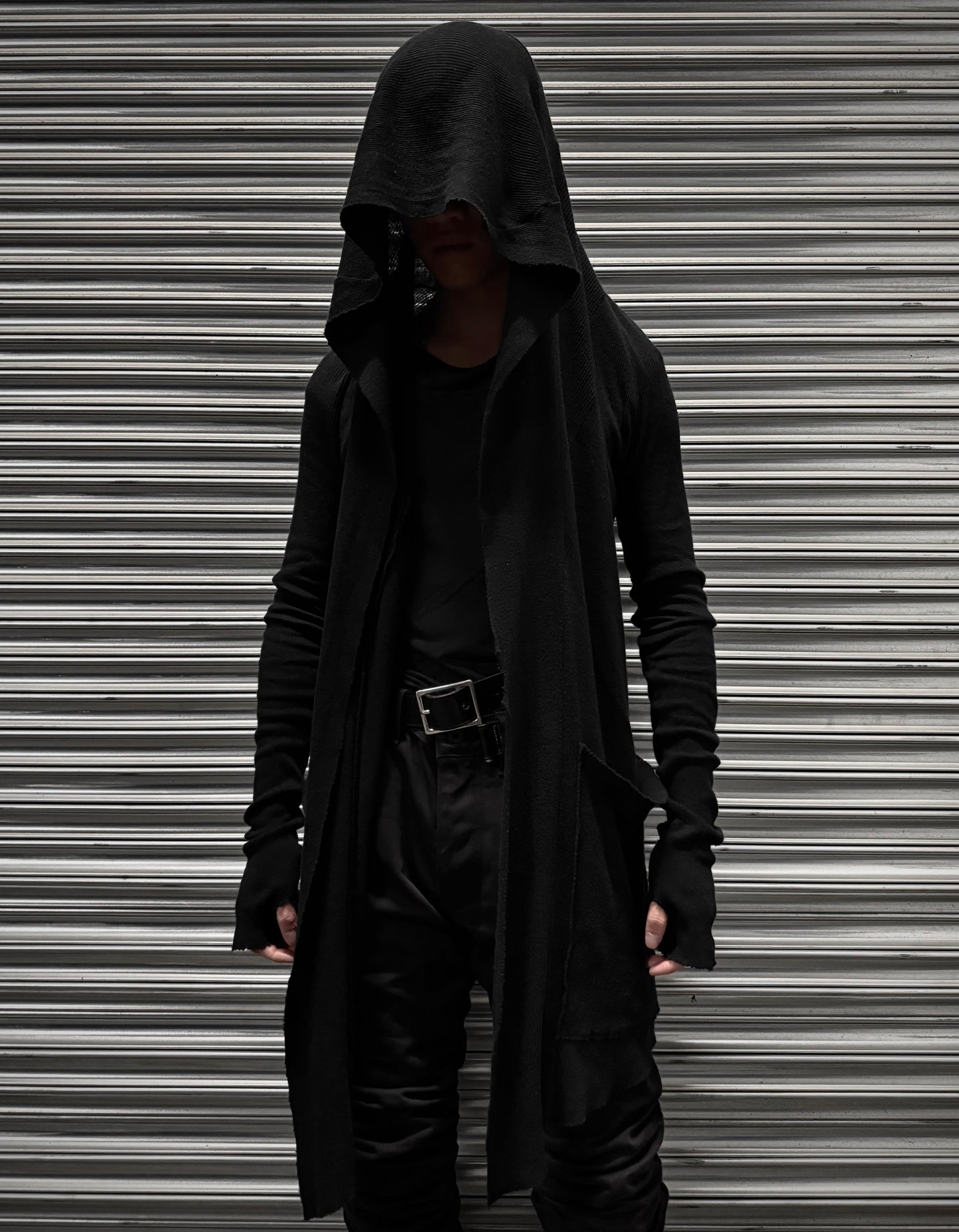 L.G.B Early 00s Back Cross Ribbed Cotton Cardigan