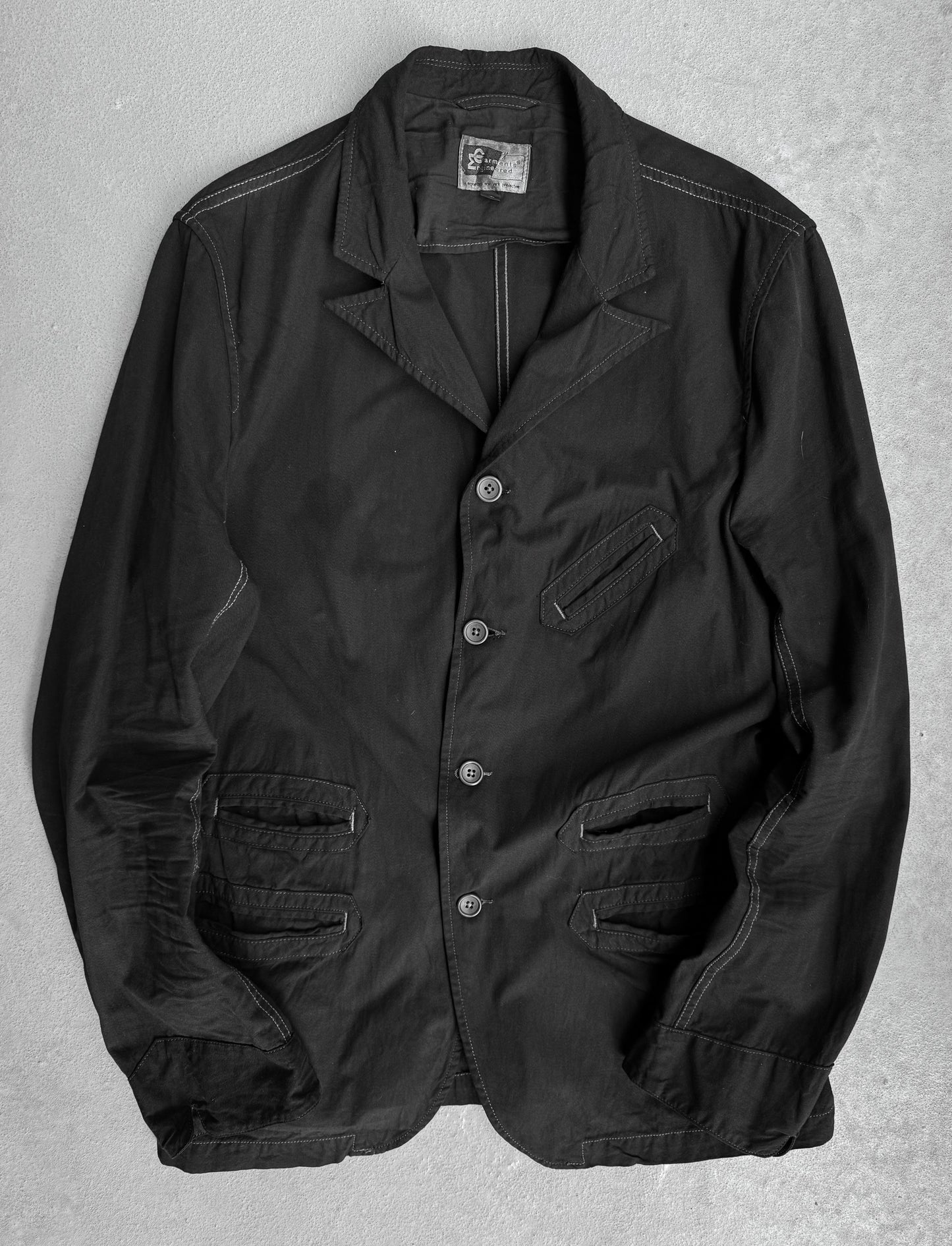 Engineered Garments Early 00s Garment-dyed Contrast Stitch Multi-pockets Cotton Blazer