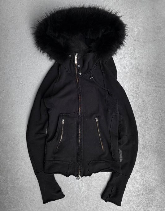 L.G.B. Early 00s Raccoon Fur Bono Zip-up Hoodie