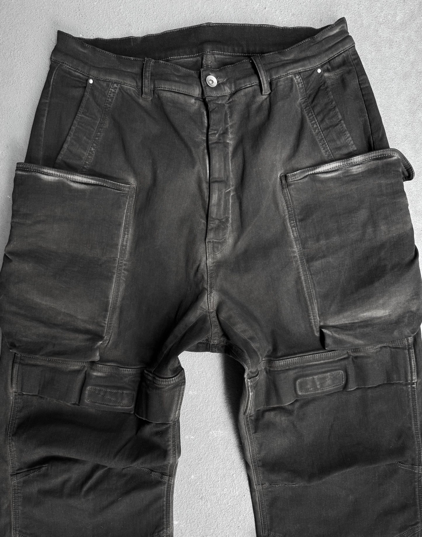 Rick Owens SS24 “LIDO” Mud-washed Stefan Cargo Pants