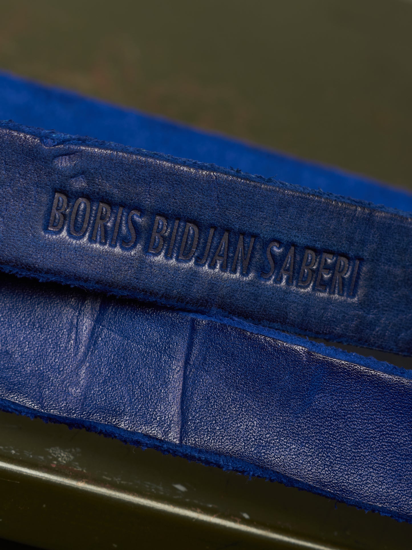 Boris Bidjan Saberi SS16 Nuclear Blue Cow Leather Belt