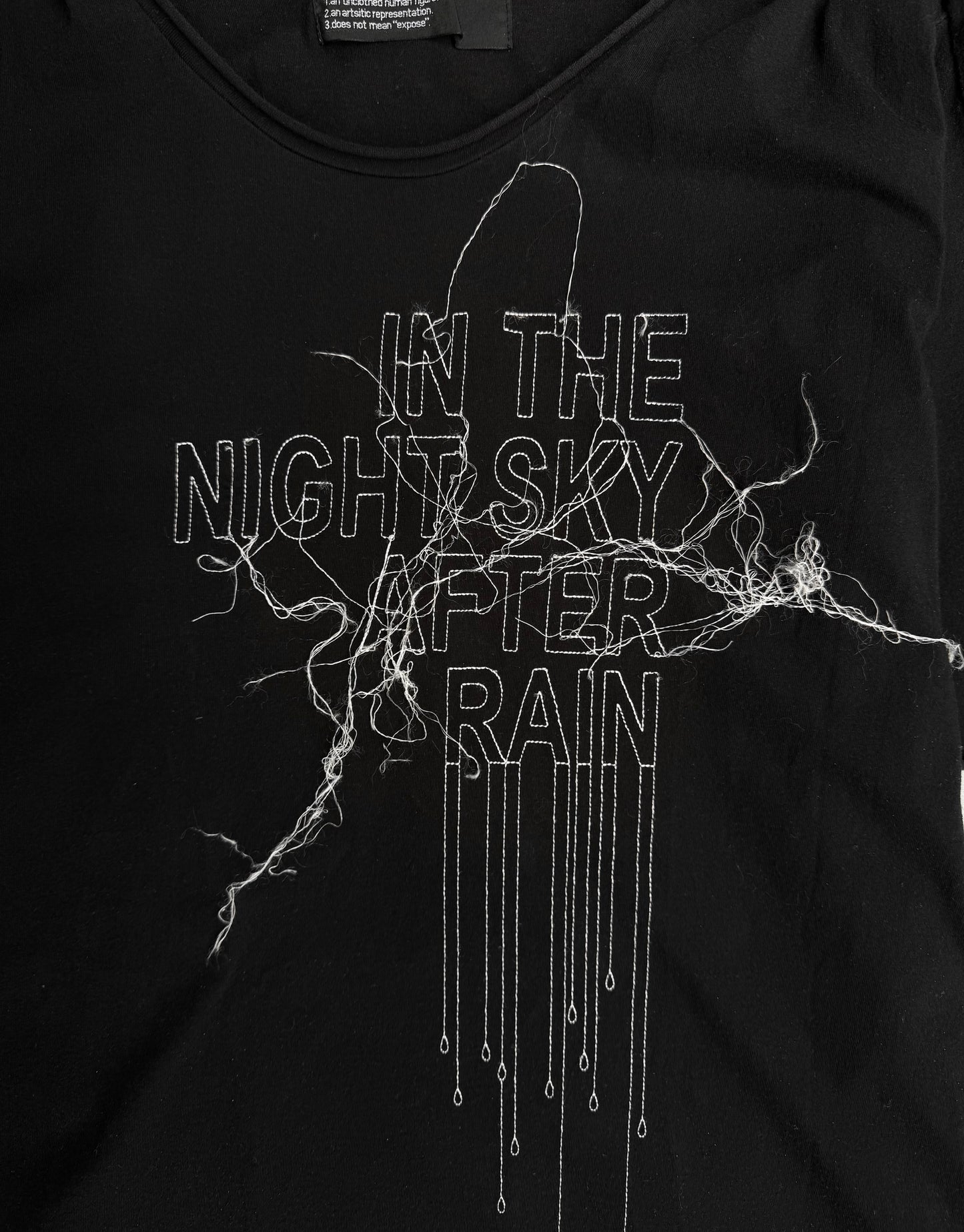 nude:masahiko maruyama AW20 Frayed ‘In The Night Sky’ Embroidered T-shirt