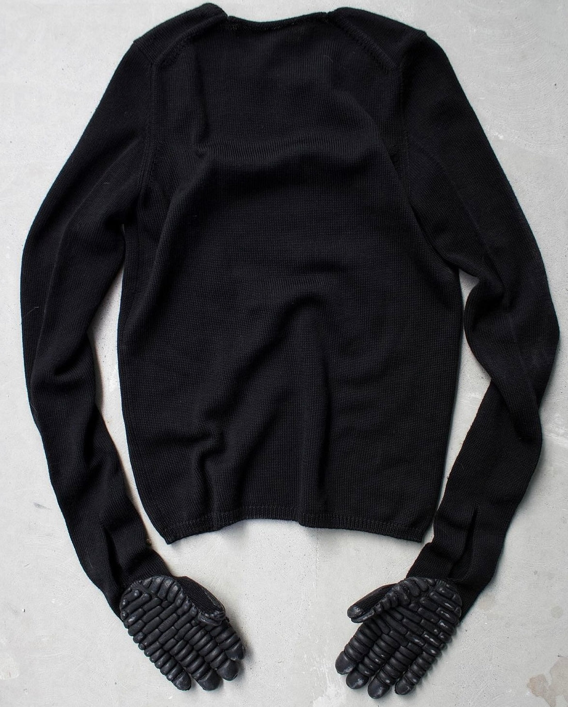 COMME des GARÇONS AW16 Rubber Gloves Convertible Wool Knit Sweater