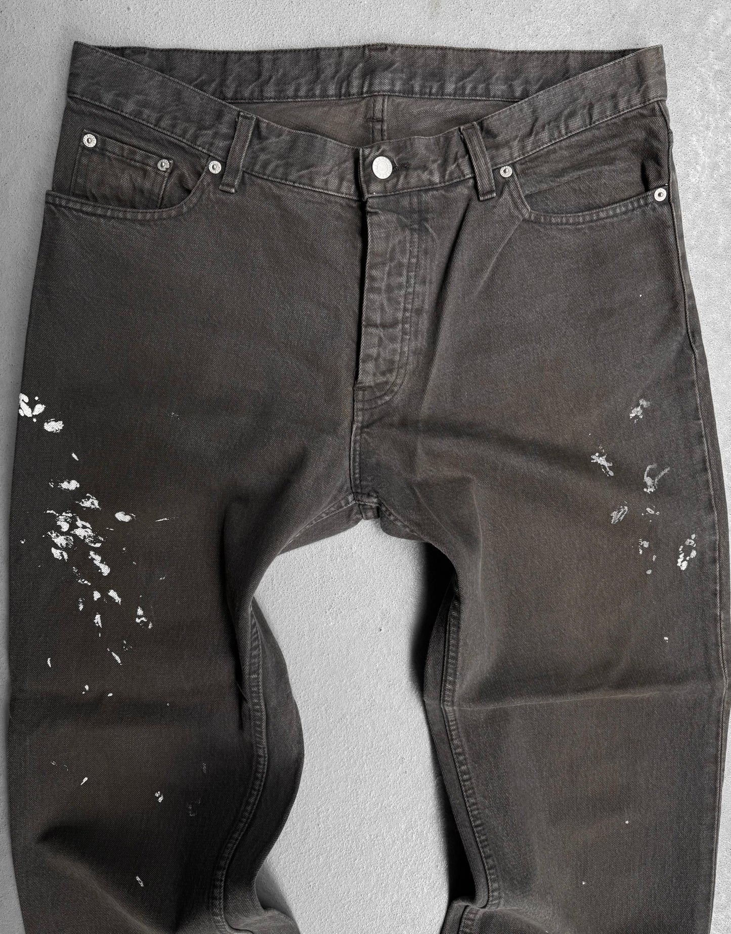 Helmut Lang AW00 Charcoal Brown Bootcut Painter Denim