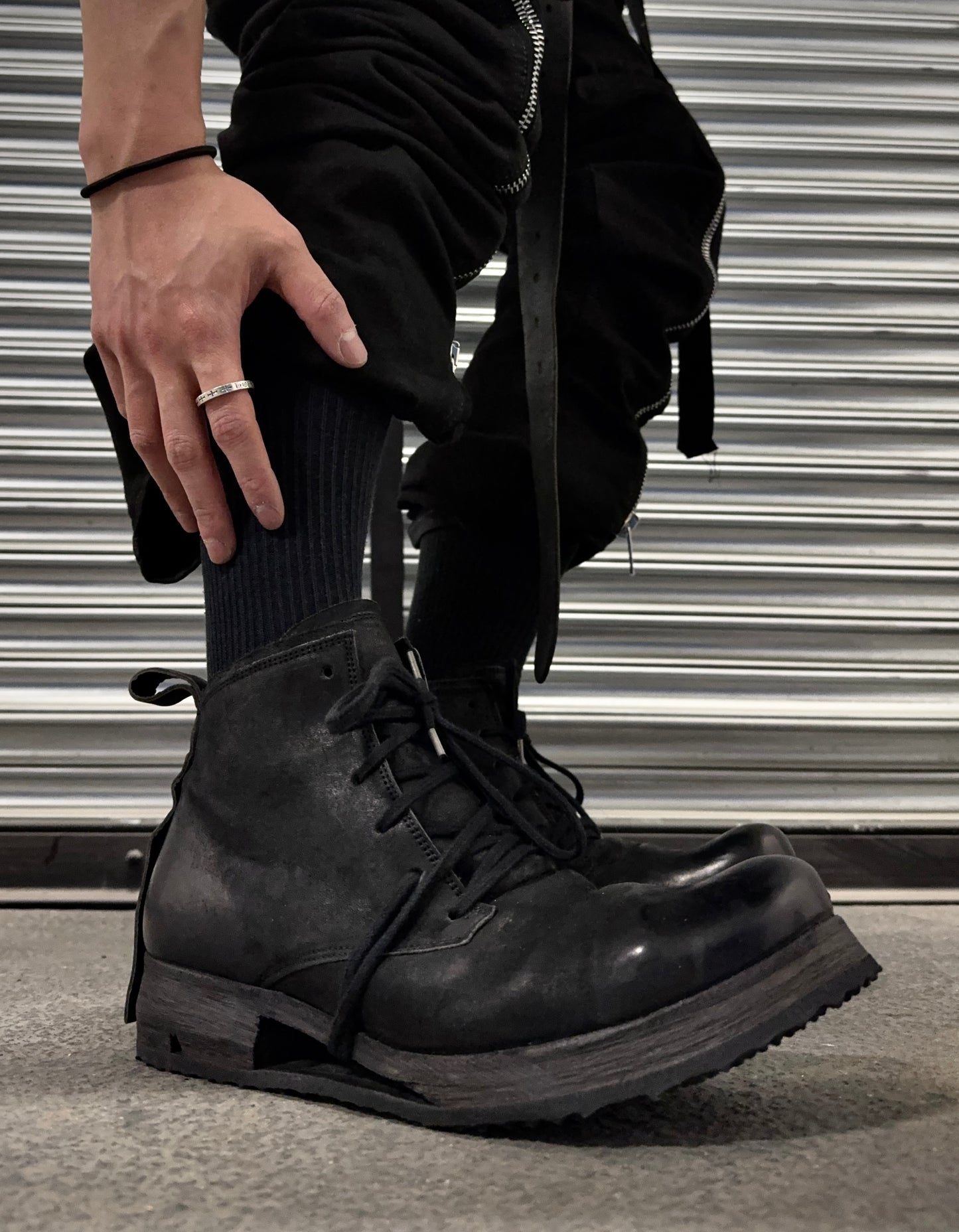 Boris Bidjan Saberi AW22 Vegetable-tanned Horse Leather ‘BOOT4’ Ankle Hiking Boots