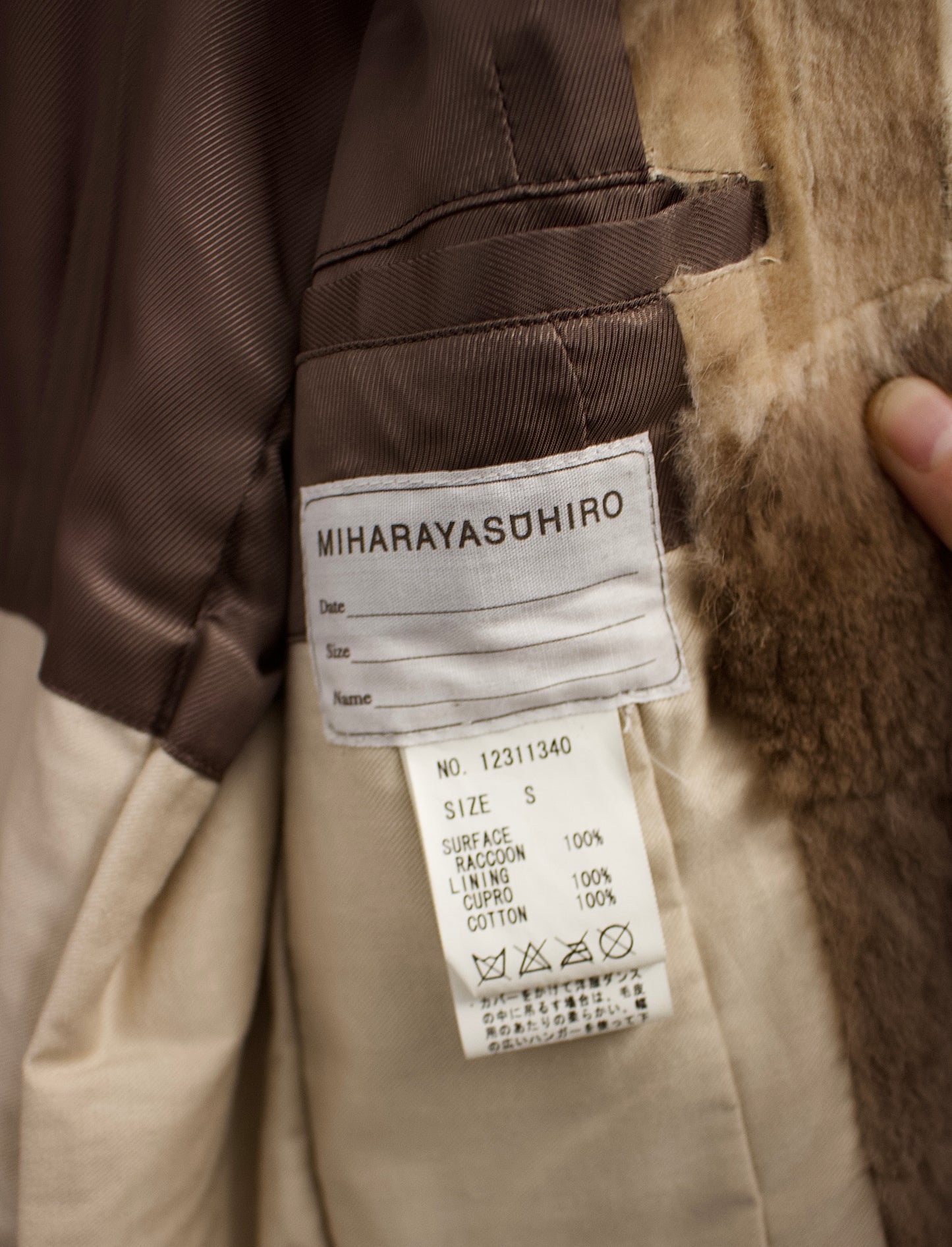 MiharaYasuhiro AW02 Raccoon Fur Coat