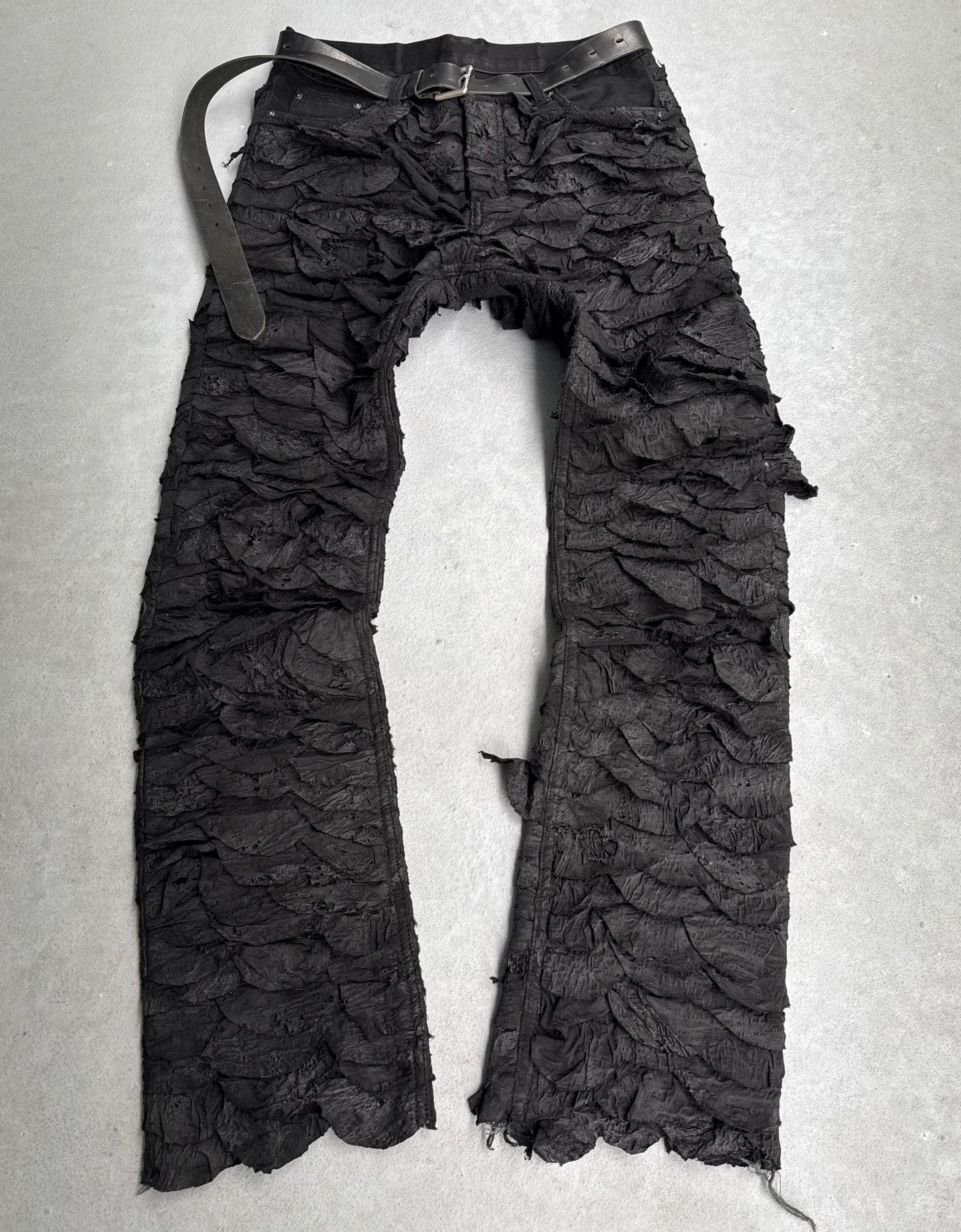 *SAMPLE* PARADOXE PARIS 1-of-1 ‘DEAD LEAVES’ Frayed Denim