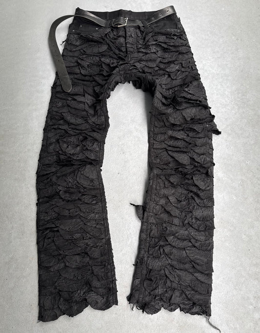 PARADOXE PARIS *SAMPLE* PARADOXE PARIS 1-of-1 ‘DEAD LEAVES’ Frayed Denim | Archive Fashion Toronto