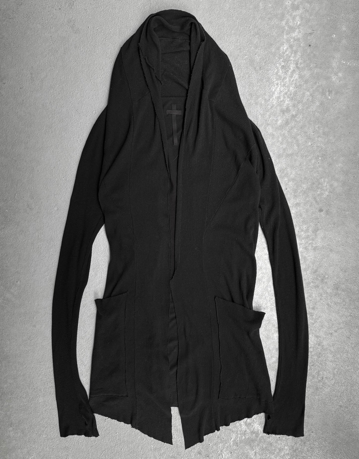 L.G.B Early 00s Back Cross Ribbed Cotton Cardigan