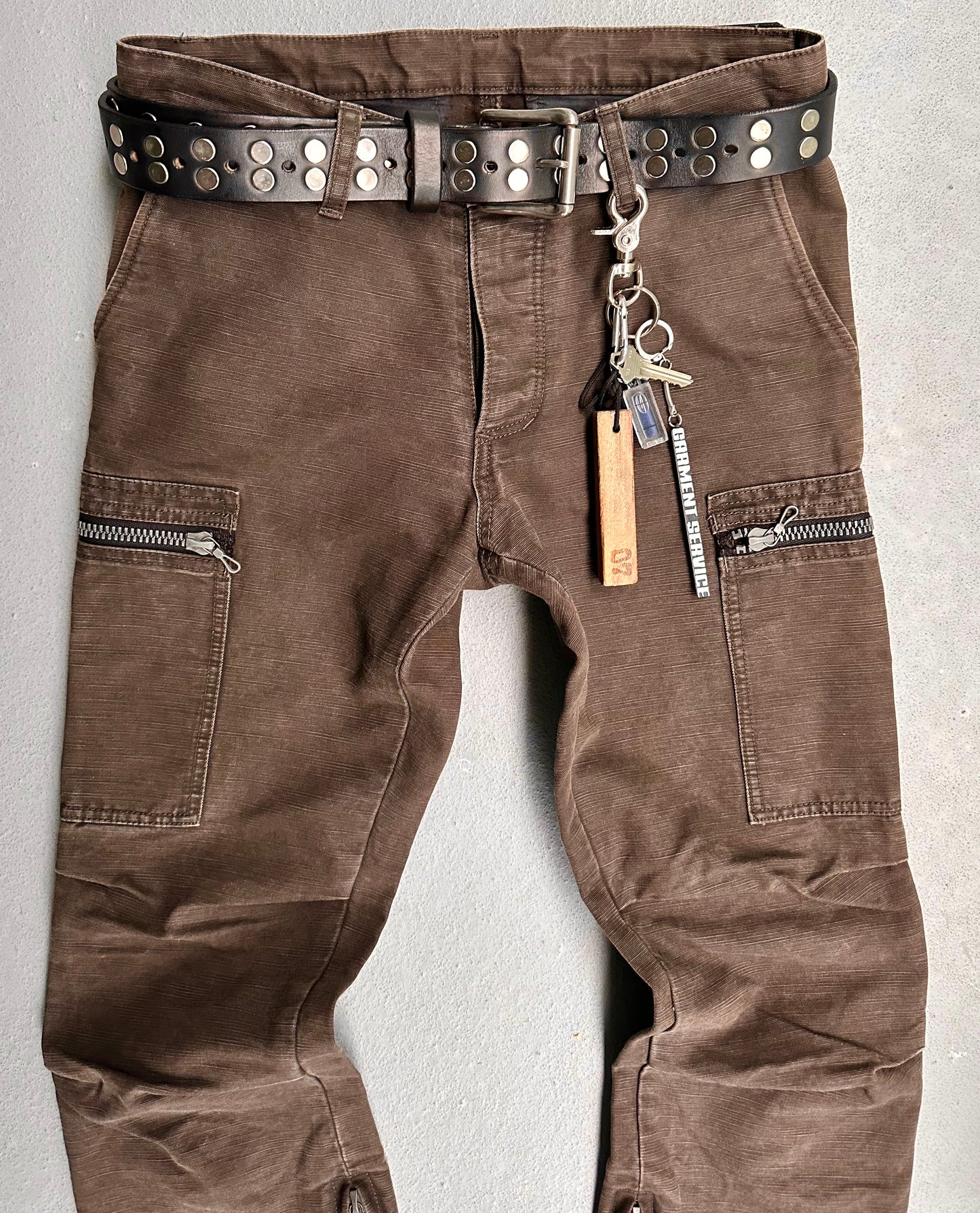 ATTACHMENT by Kazuyuki Kumagai Early 00s Articulated Knee Flare Bootcut Cargos