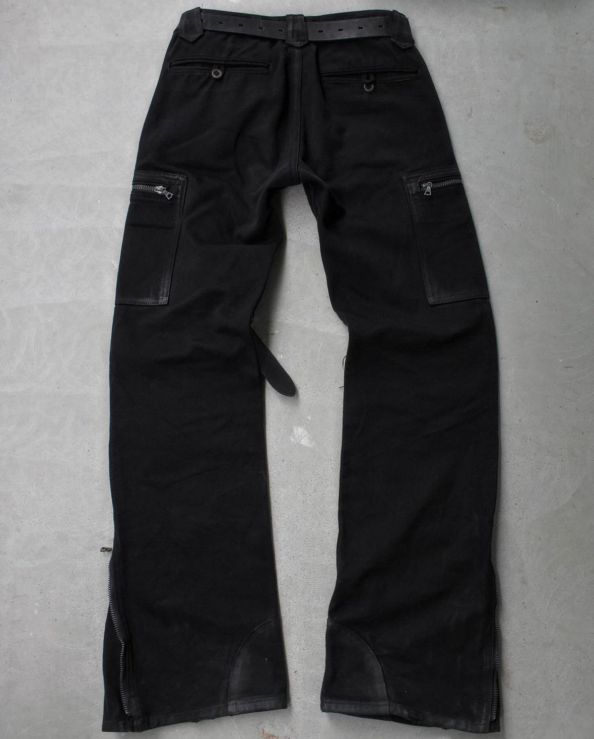 Isamu Katayama “BACKLASH” AW10 Waxed Flare Biker Cargo Pants