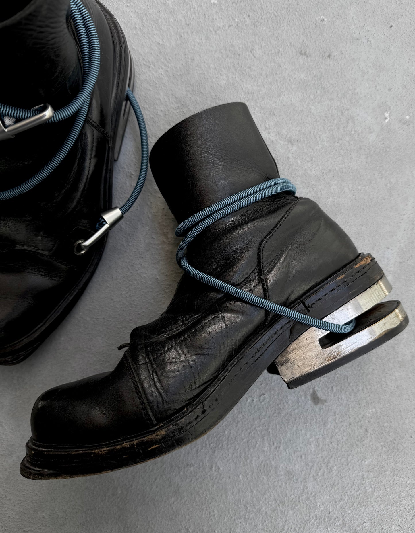 Dirk Bikkembergs AW96 Bungee Metal Heel Leather Boots