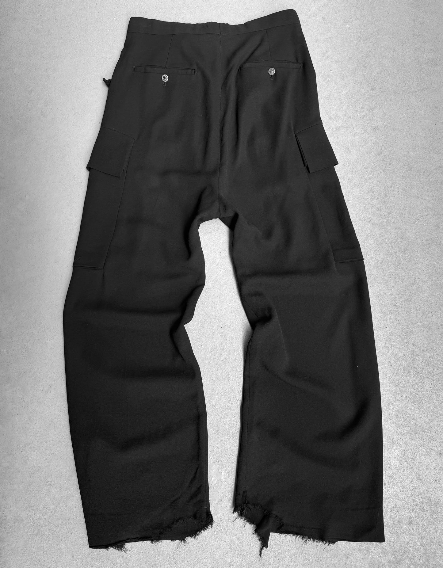 Rick Owens SS17 “WALRUS” Wide Leg Wool-blend Cargo Pants