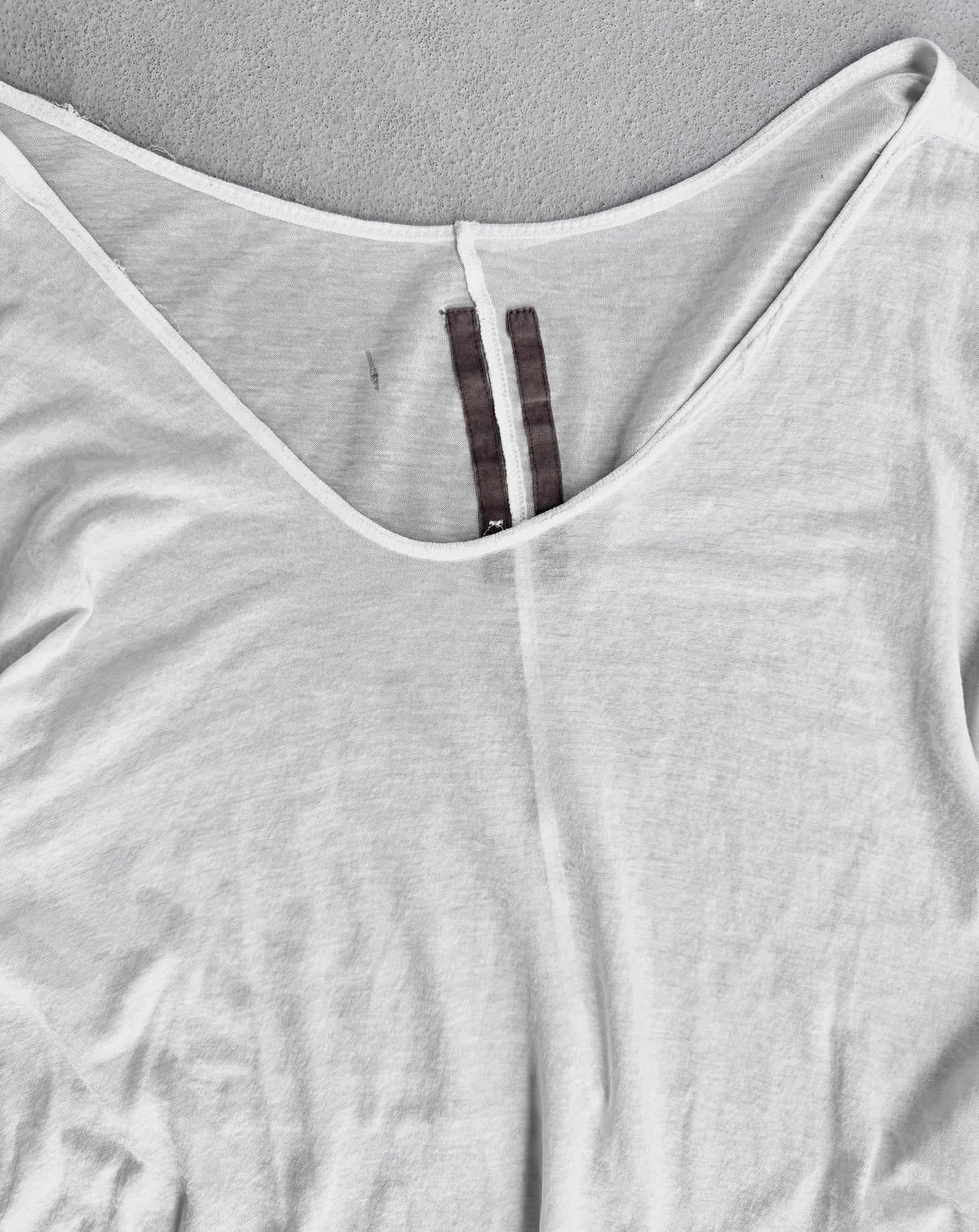 Rick Owens AW13 “PLINTH” Milk Asymmetrical Sheer T-shirt