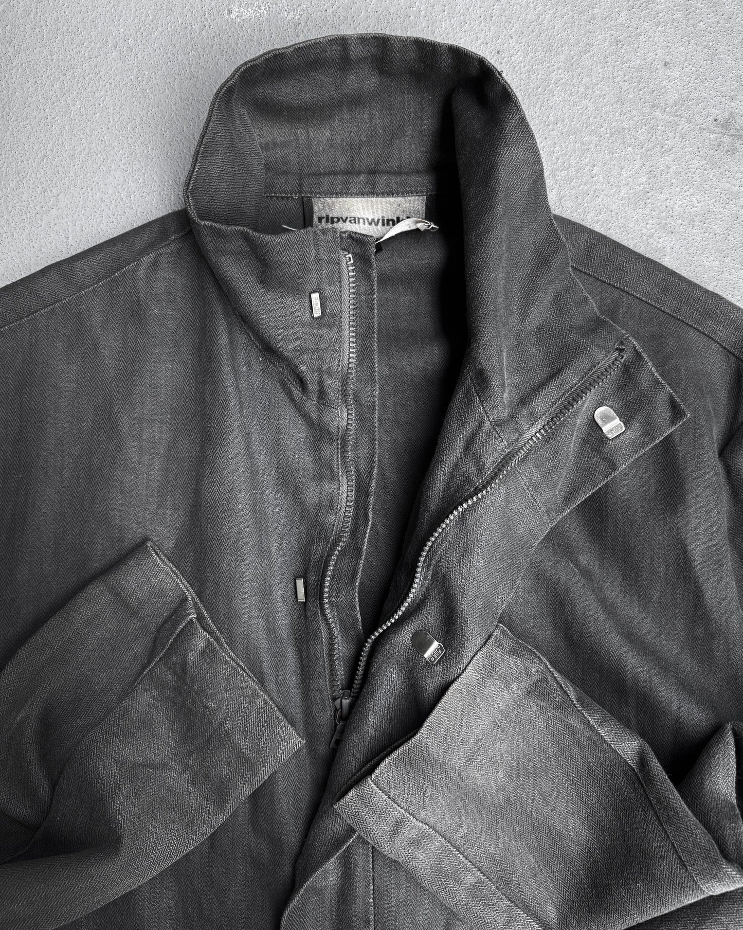 RipVanWinkle Early 00 Faded Zip-up Track Bomber Jacket