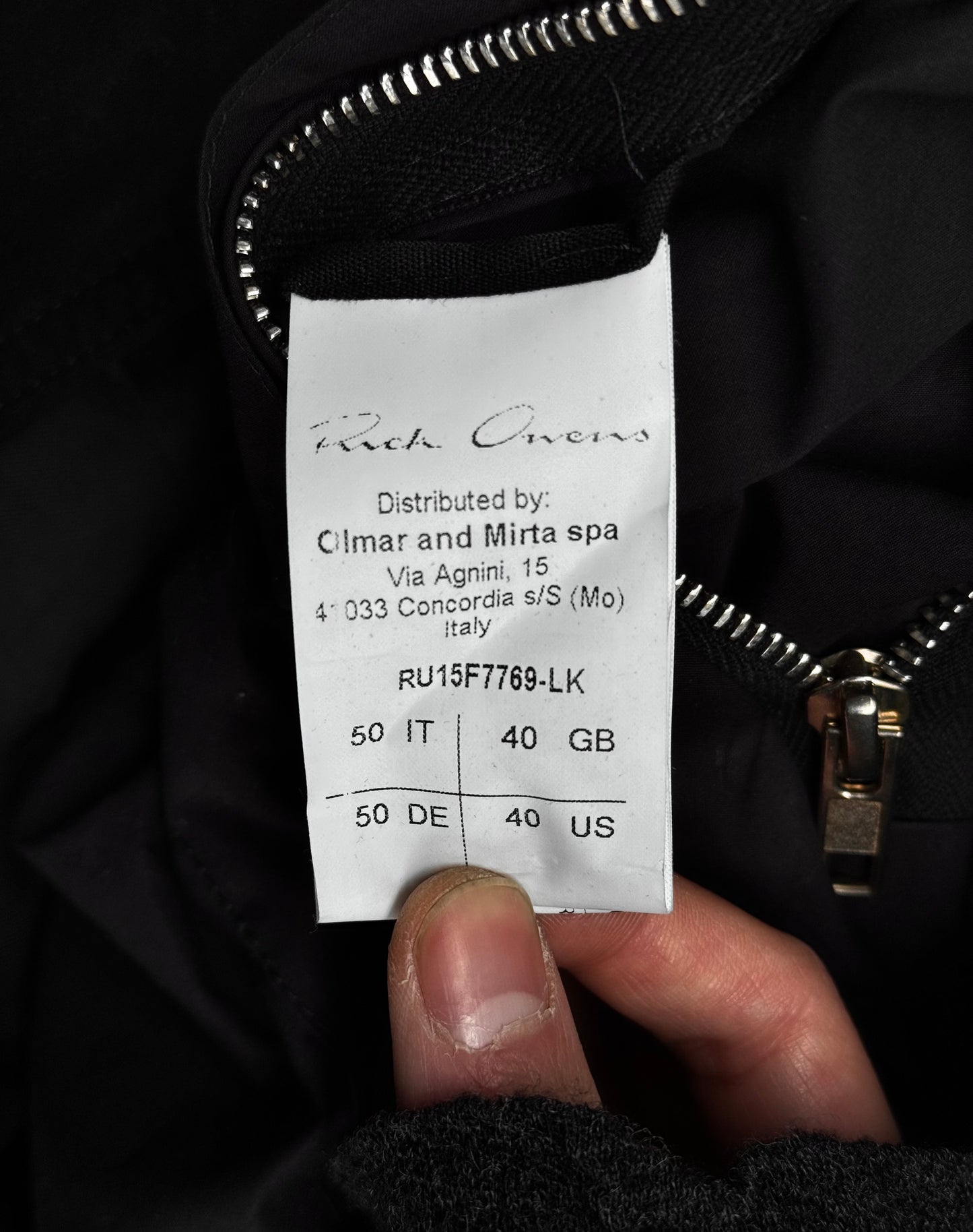 Rick Owens AW15 "SPHINX" Showtek Lamb Leather Jacket