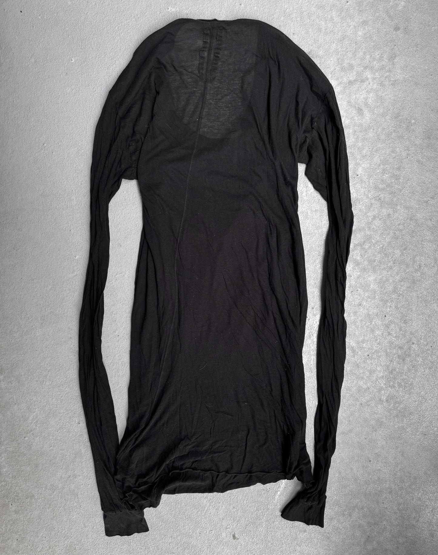 Rick Owens AW08 “STAG” Black Sheer Unstable Long-sleeves