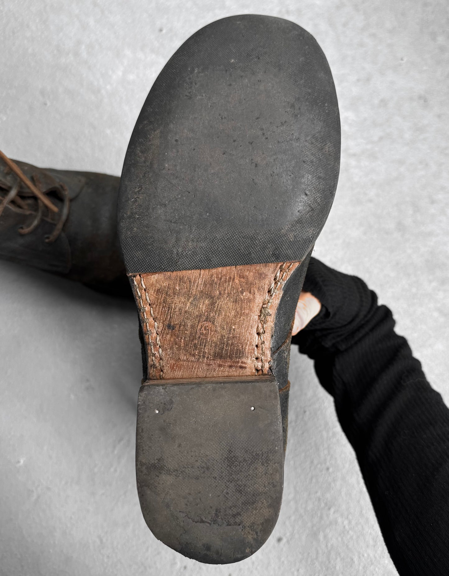 Carpe Diem Early 00s Distressed Horse Leather ‘S23M’ Lace-up Boots