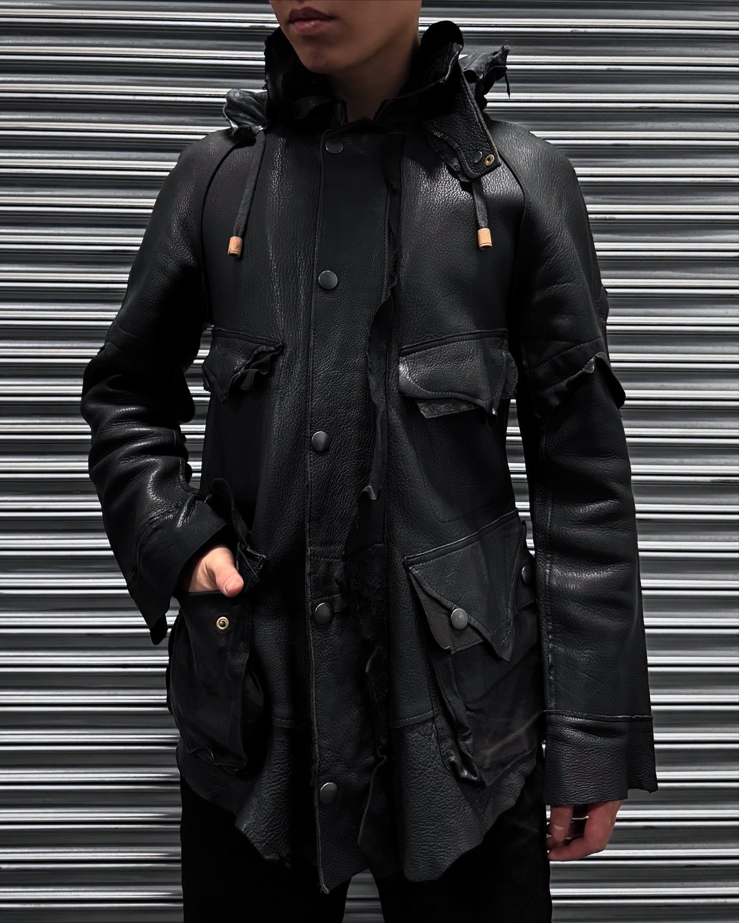 TakahiroMiyashita TheSoloist. AW14 Rough Out Deerskin Leather Military Jacket