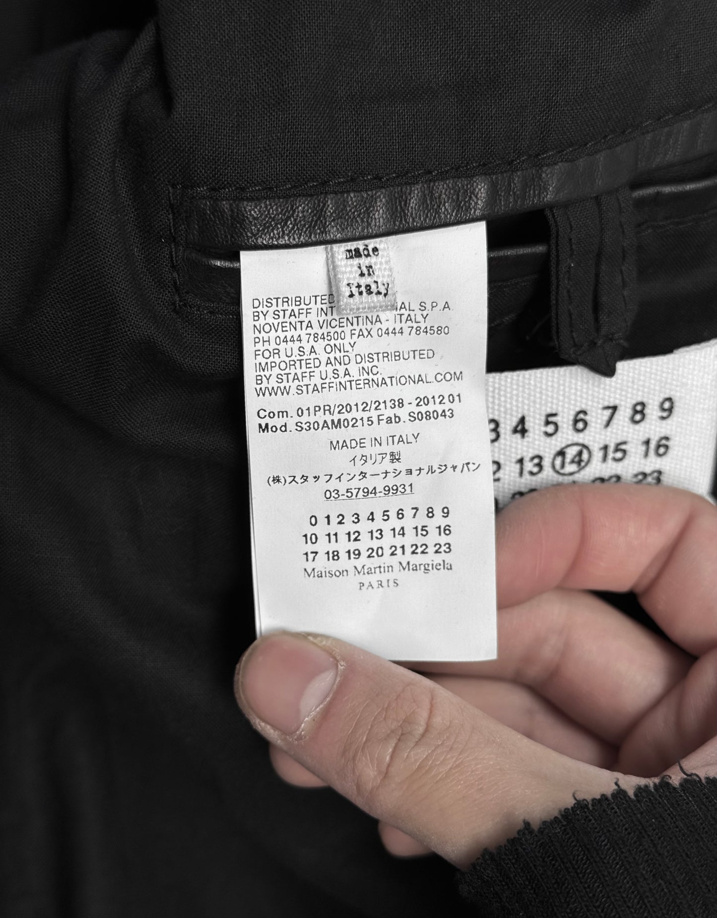 Maison Martin Margiela SS12 Black Kangaroo Leather 5-zip Rider Jacket