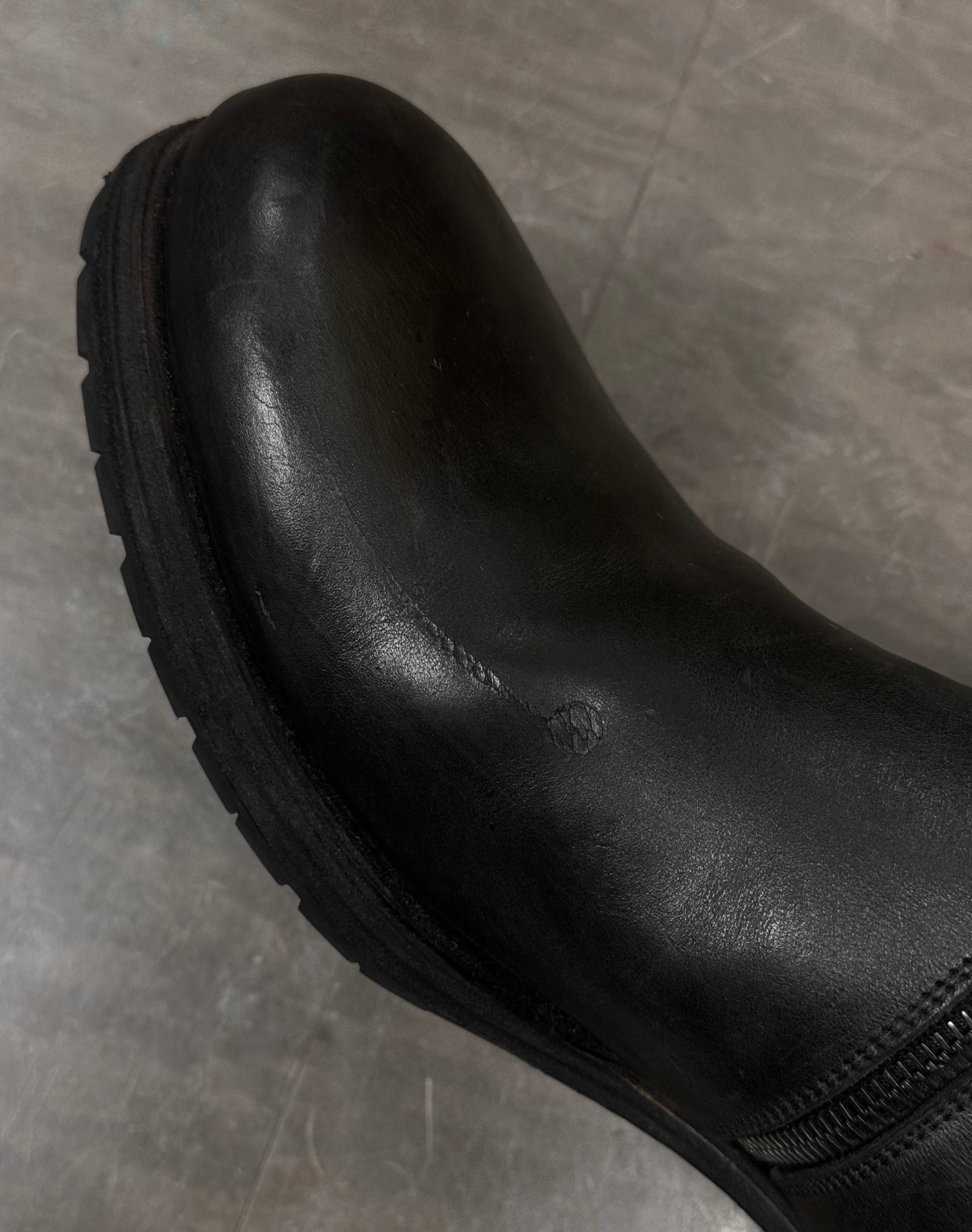 m.a+ by Maurizio Amadei 'S1G3Z' VA 1.5 Grey Spiral Zip Horse Leather Boots