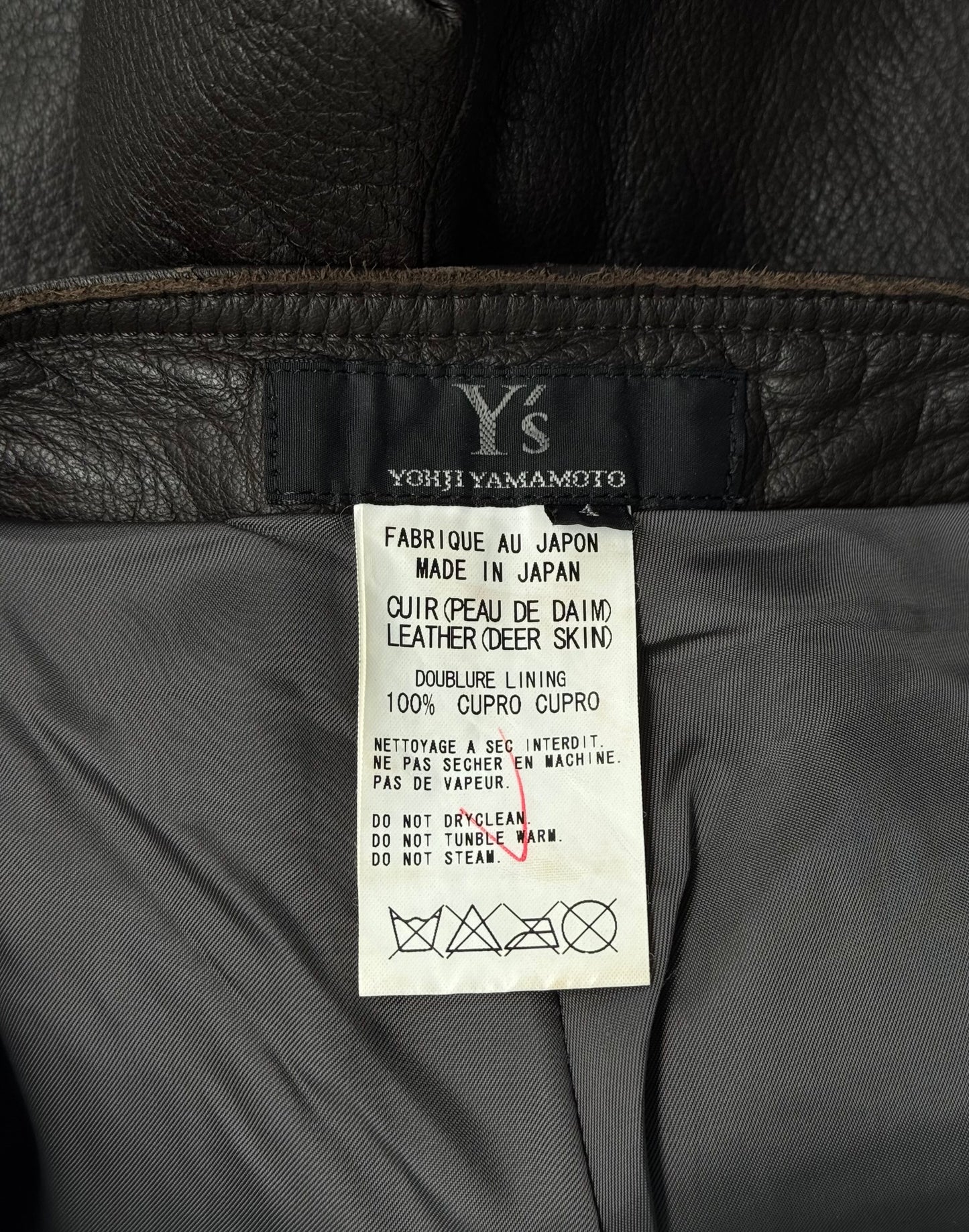 Y’s by Yohji Yamamoto SS09 Deerskin Leather Bootcut Pants