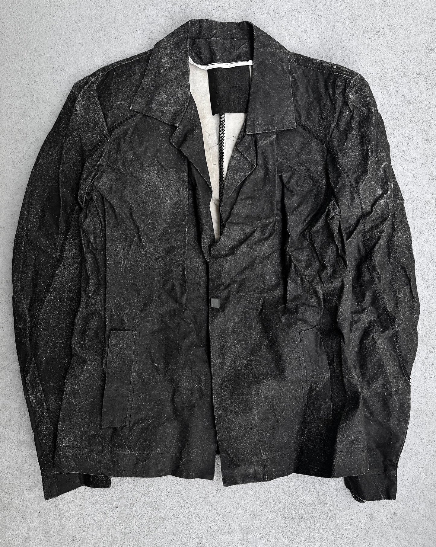 10sei0otto Distressed Wrinkle Leather Jacket