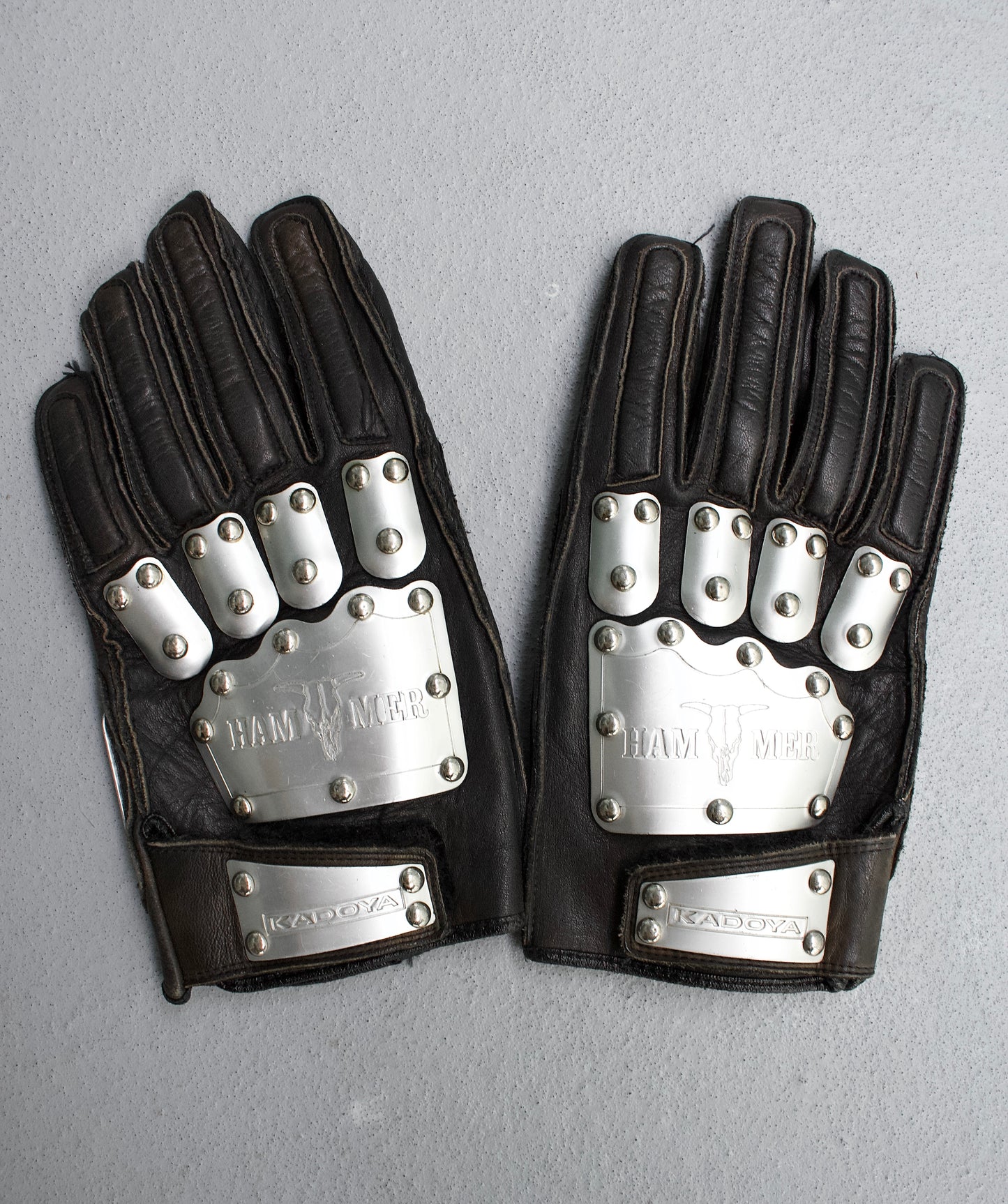 KADOYA Early 00s “HAMMER” Studded Motorcycle Gloves