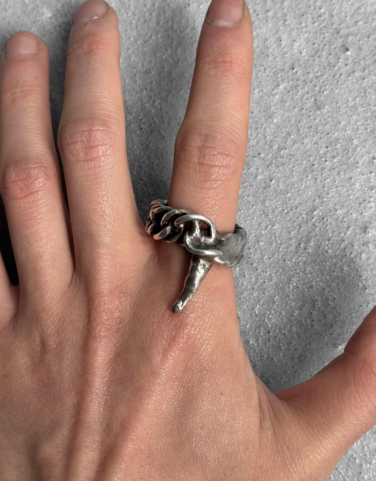 Carol Christian Poell ‘MM/2653’ Melted Silver Links Ring