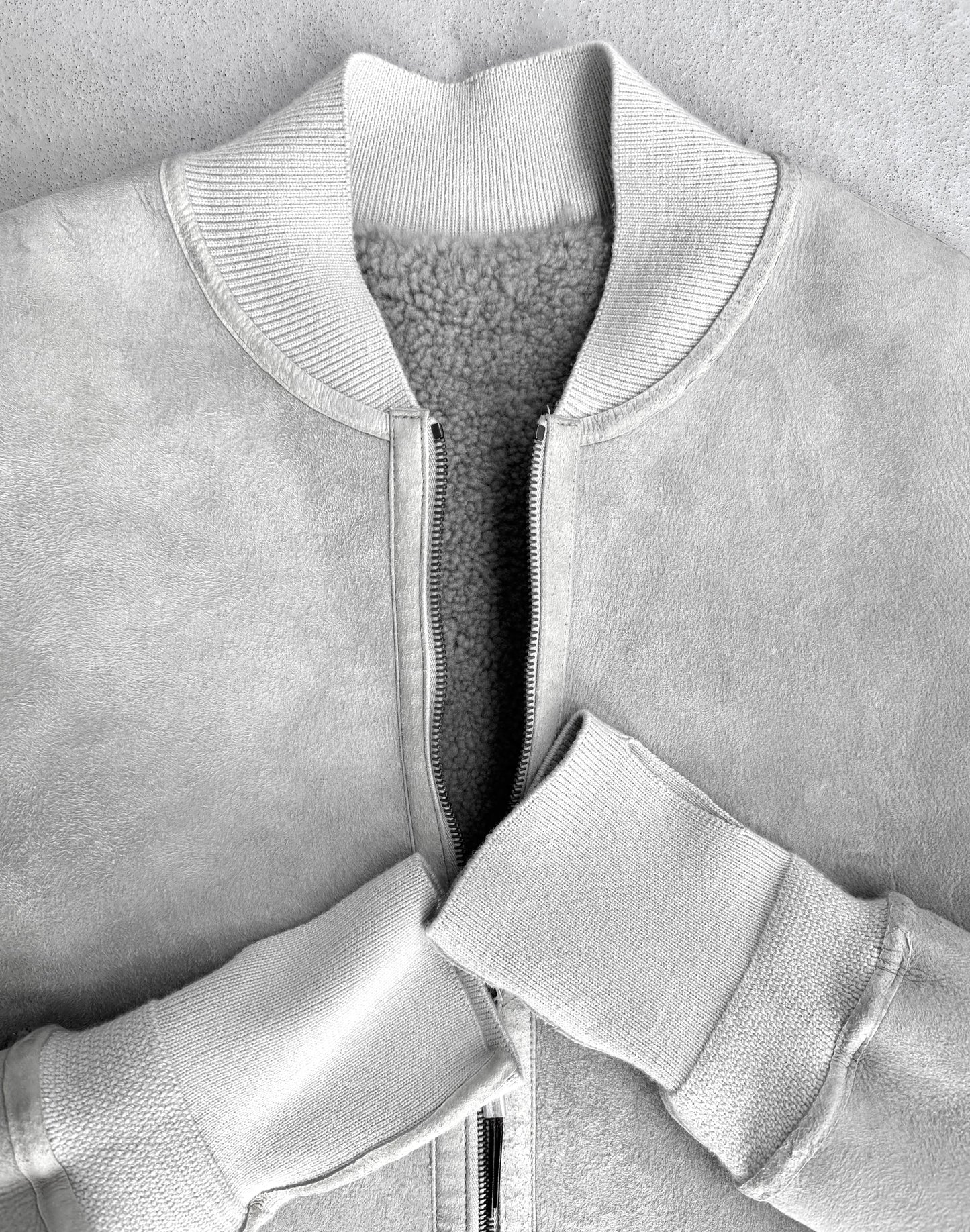 Isaac Sellam: “Experience” Lambskin Suede Shearling Bomber Jacket
