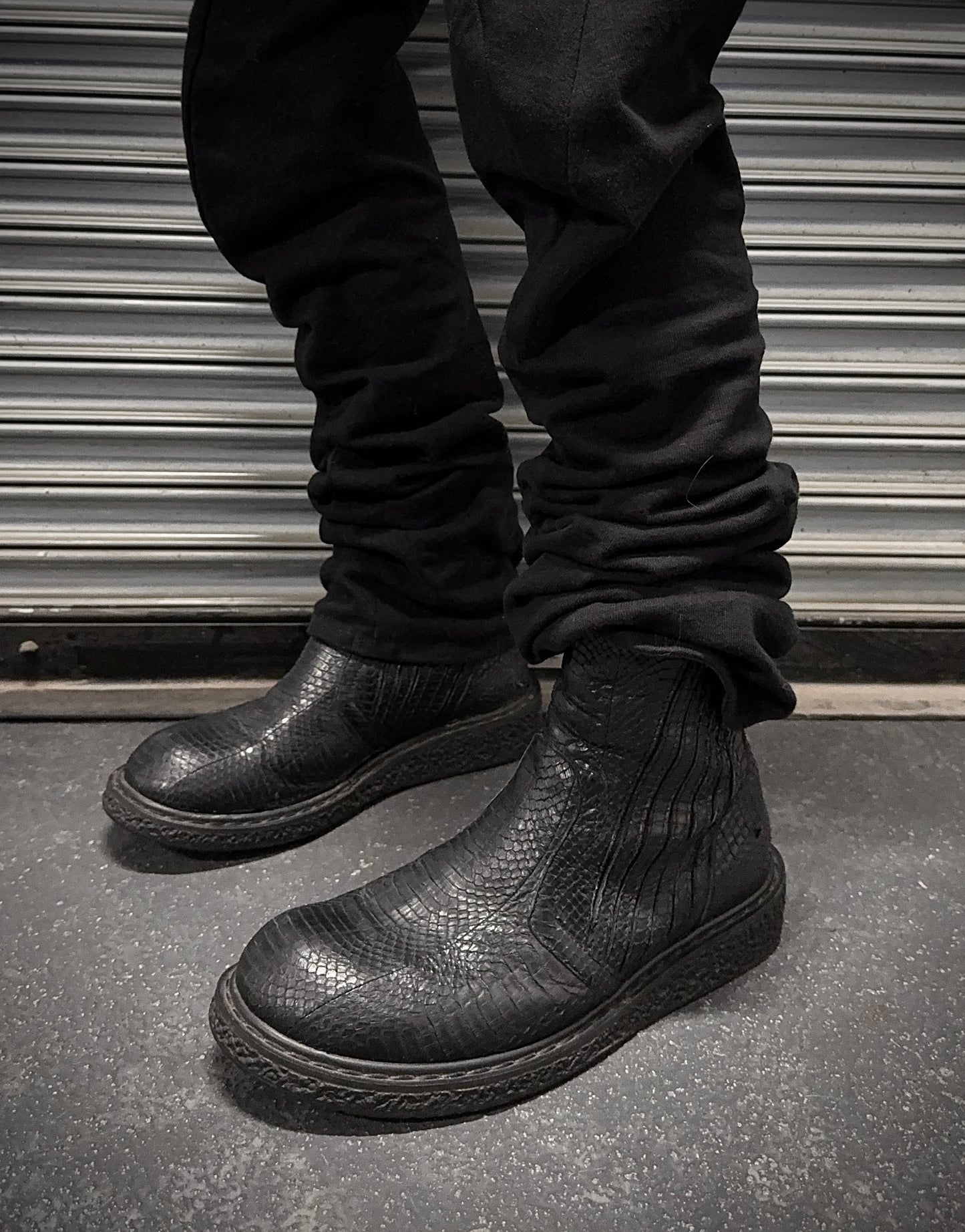 Rick Owens SS09 “STRUTTER” Python Skin Engineer Boots