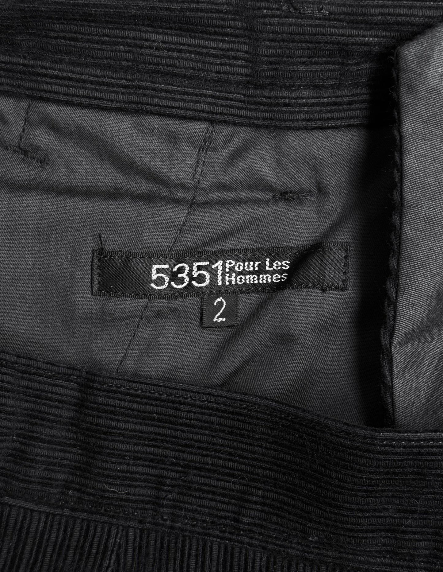 5351 Pour Les Hommes Early 00s Pleated Corduroy Cuffed Wide Leg Trousers